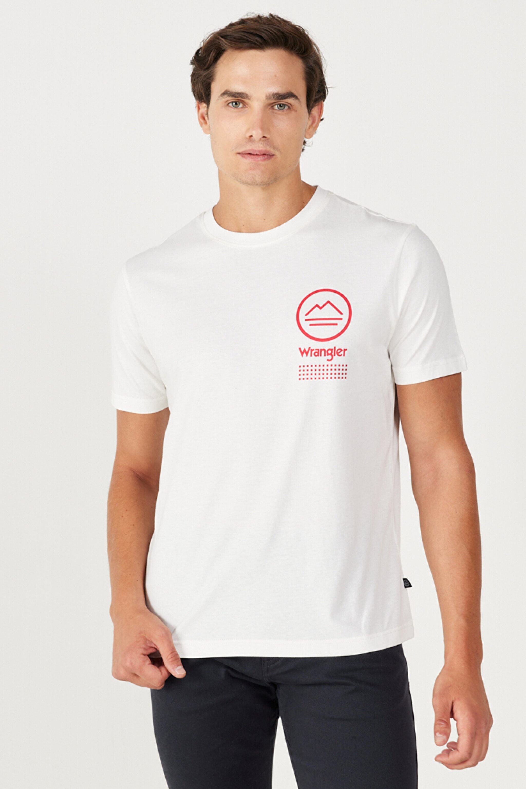 All Terrain Gear Regular Fit Normal Kesim %100 Pamuk Bisiklet Yaka Sırt Baskılı Beyaz Tişört - White-W232541100 (görsel 2)