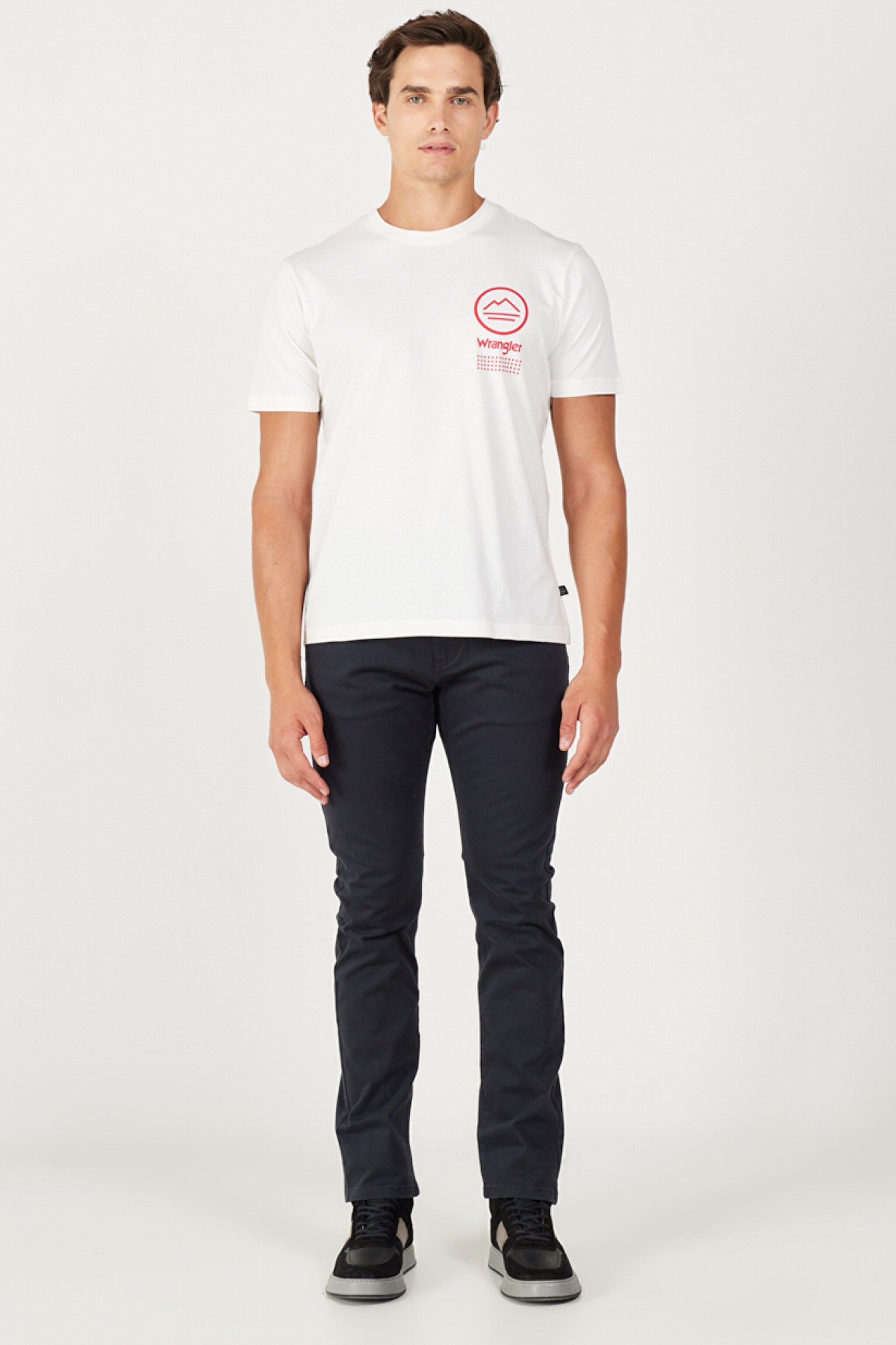 All Terrain Gear Regular Fit Normal Kesim %100 Pamuk Bisiklet Yaka Sırt Baskılı Beyaz Tişört - White-W232541100 (görsel 5)