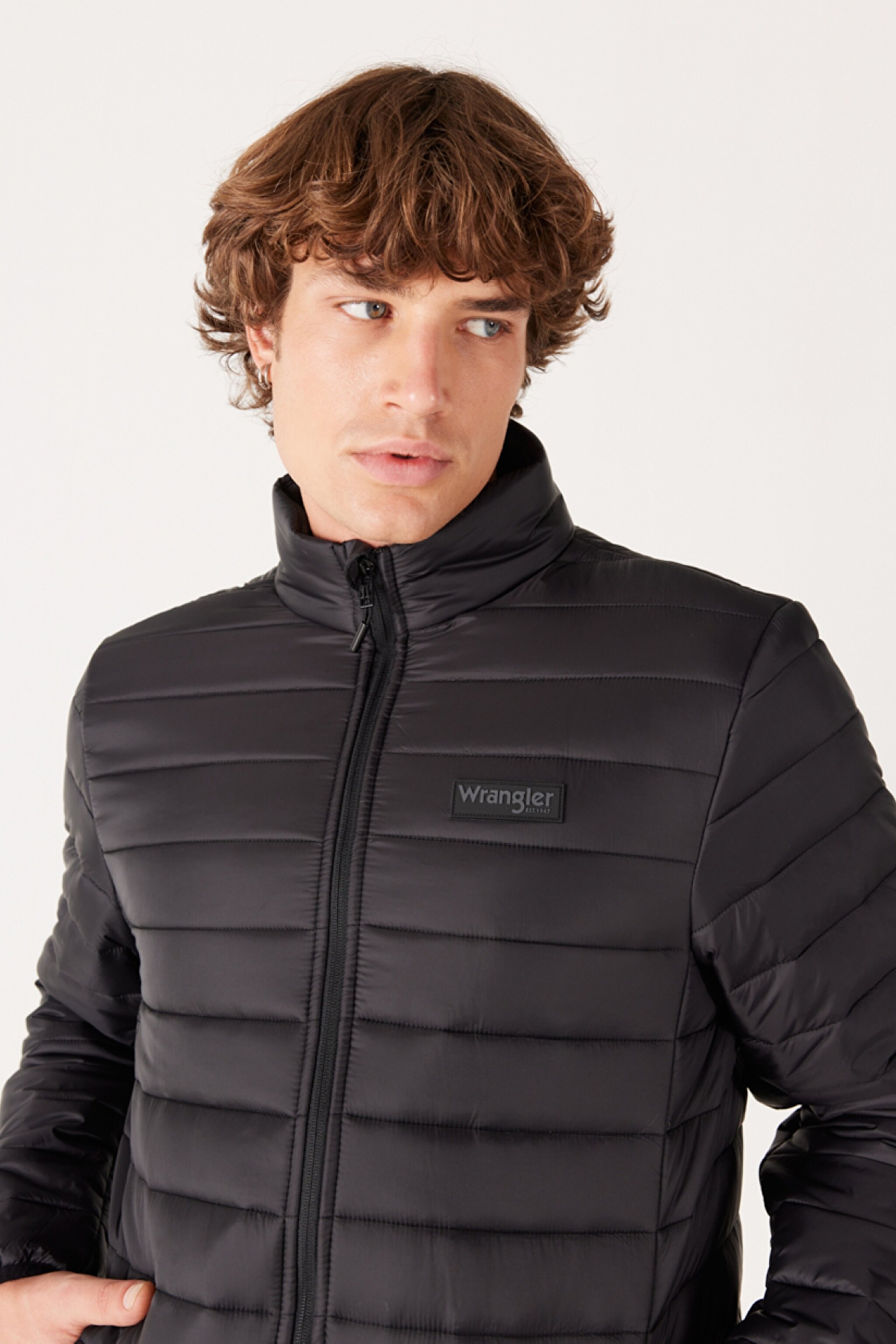 Regular Fit Normal Kesim Kapüşonlu Kapitone Siyah Şişme Mont - Black-W232548001 (görsel 4)