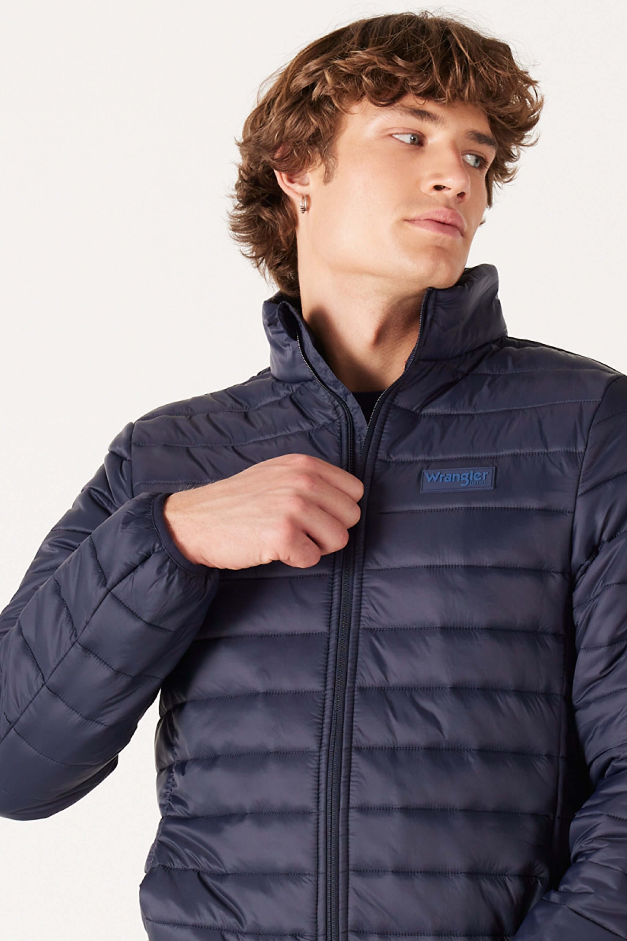 Regular Fit Normal Kesim Kapüşonlu Kapitone Lacivert Şişme Mont - Navy-W232548410 (görsel 3)