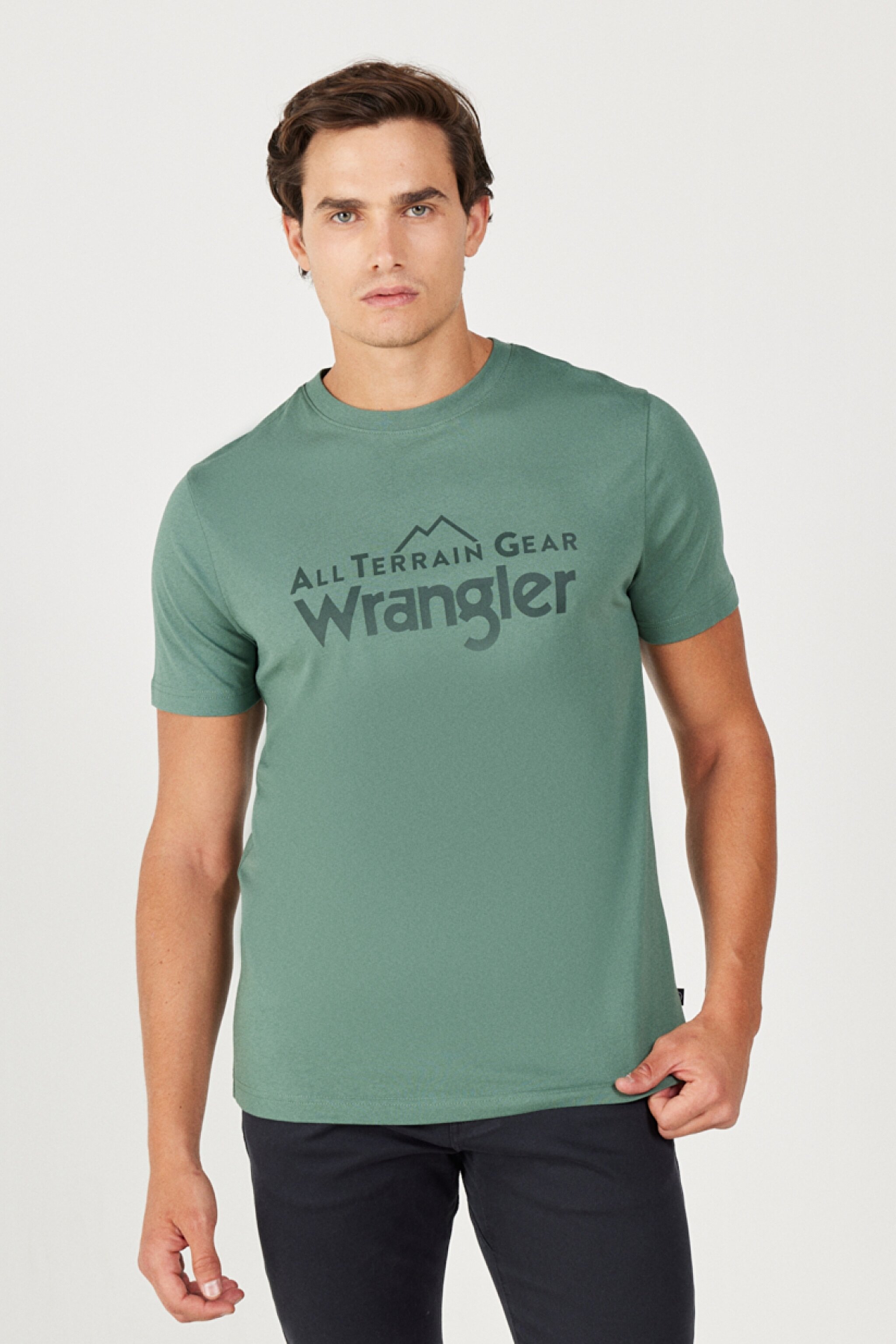 All Terrain Gear Regular Fit Normal Kesim %100 Pamuk Bisiklet Yaka Yeşil Tişört - Green-W232568300