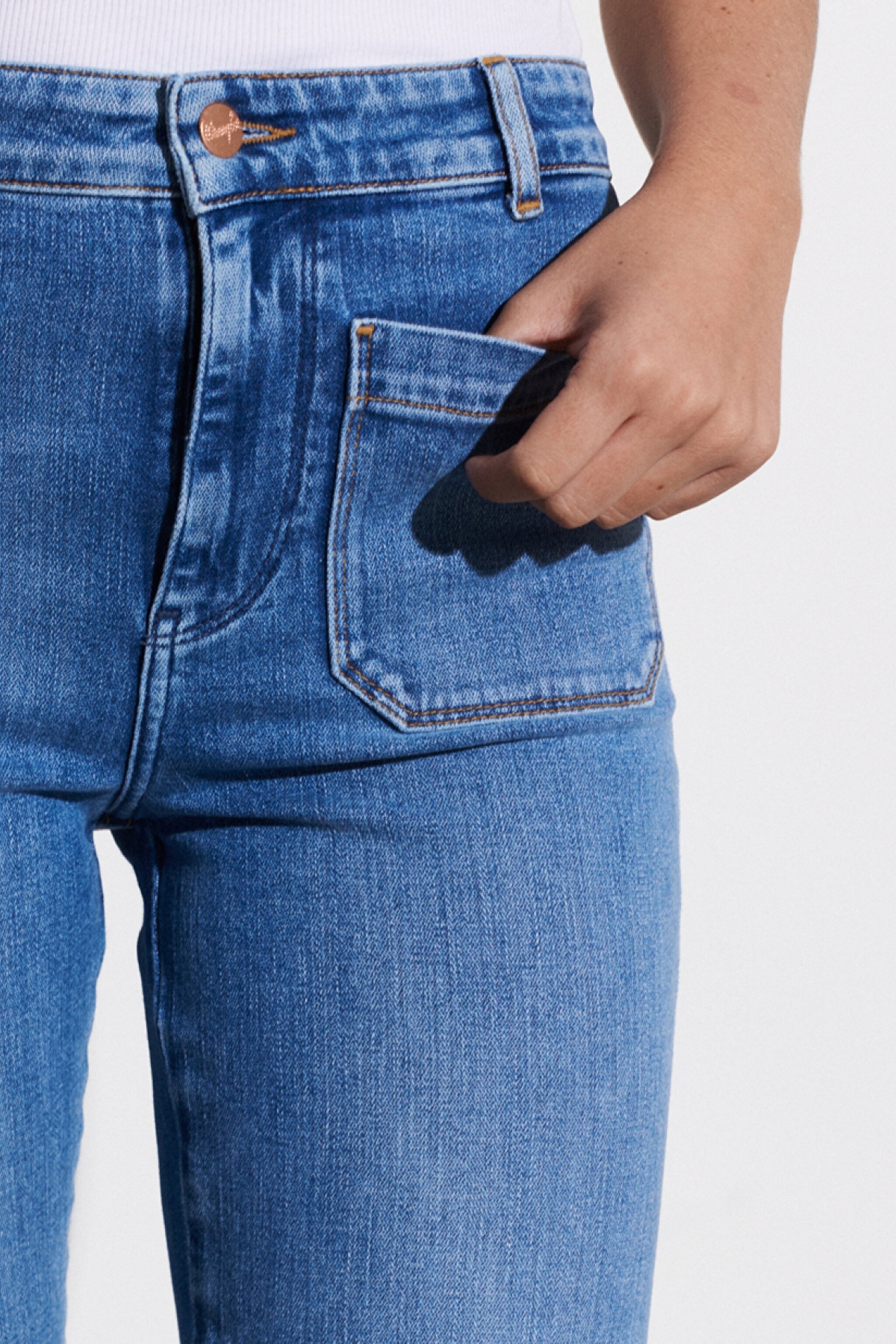 Flare Fit Yüksek Bel İspanyol Paça Esnek Jean Kot Pantolon - Morticia-W23368Z23 (görsel 4)