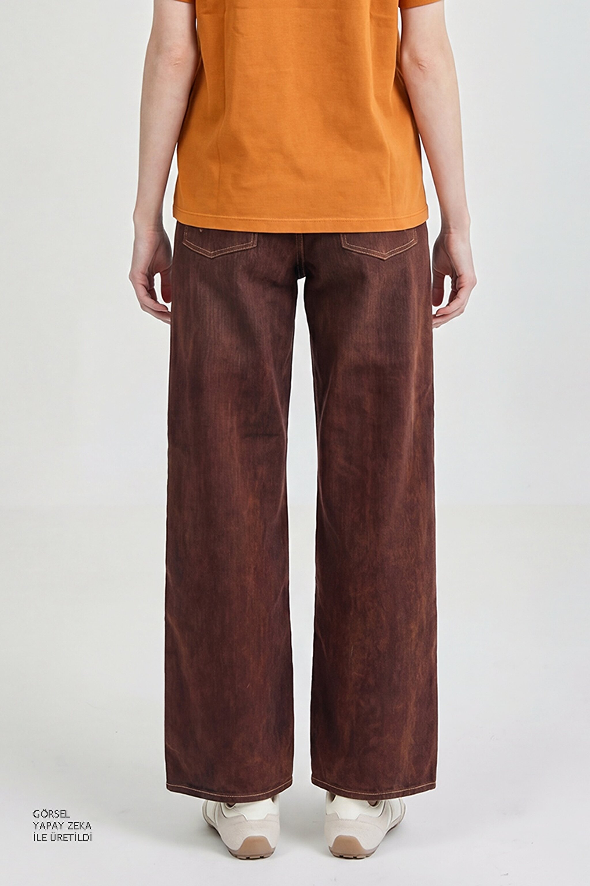 Pamuklu Loose Fit Rahat Kesim Cepli Esnek Pantolon - Cinnamon Chill-W23V210349991 (görsel 5)