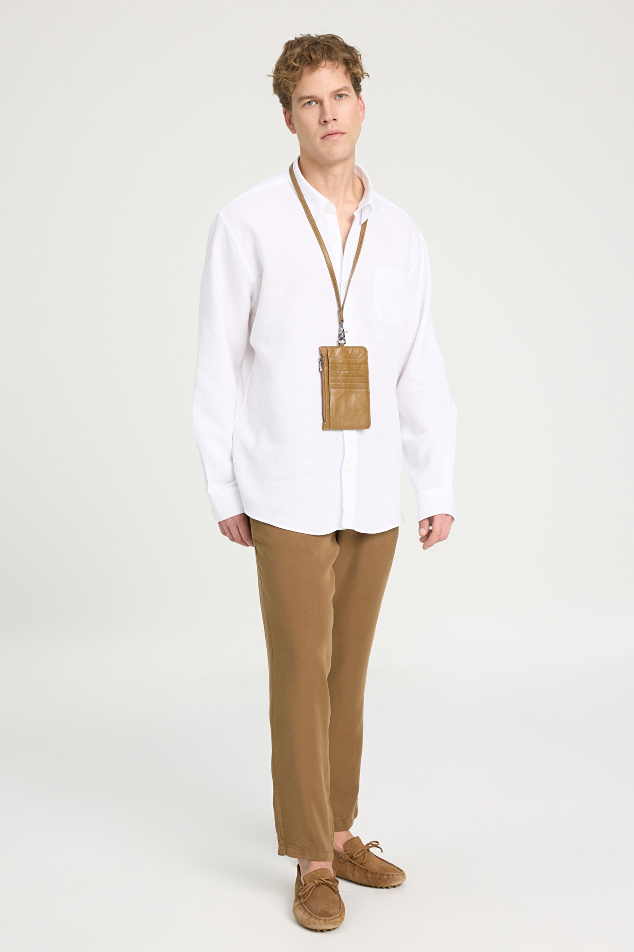 Loose Fit Rahat Kesim %100 Pamuk Beyaz Gömlek - White-W241248100 (görsel 3)