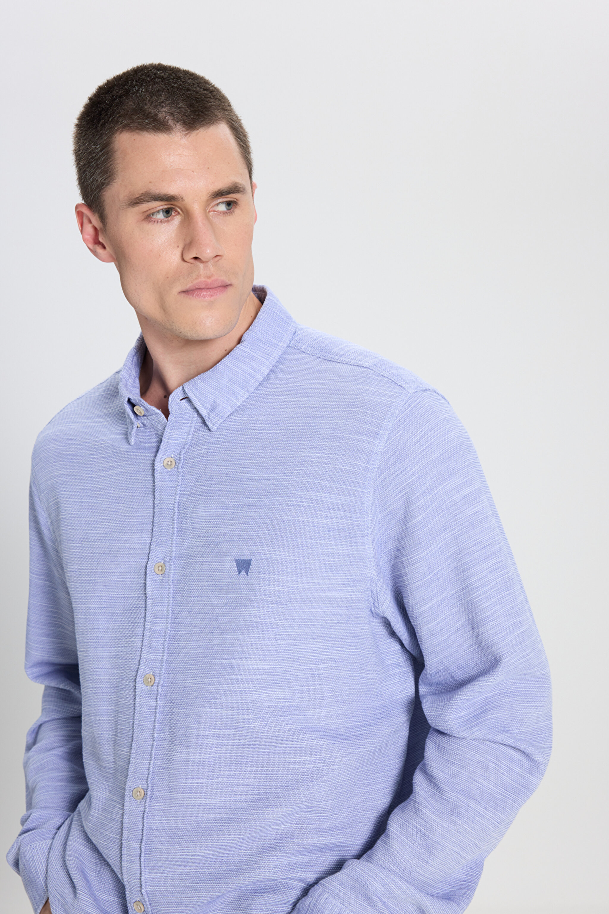 Loose Fit Rahat Kesim %100 Pamuk Mavi Gömlek - Blue-W241248400