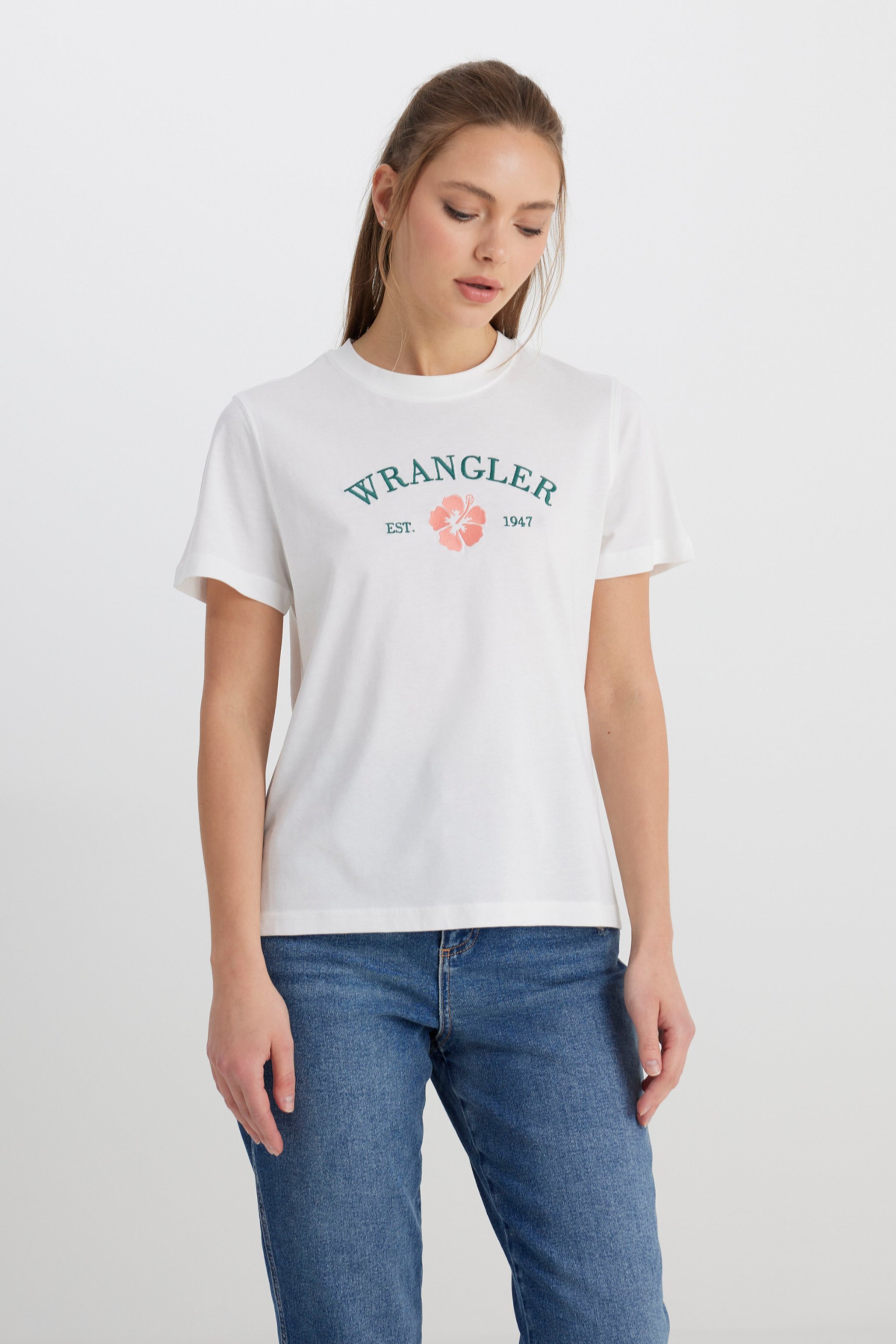 Regular Fit Normal Kesim Bisiklet Yaka %100 Pamuk Beyaz Tişört - White-W241332100 (görsel 4)
