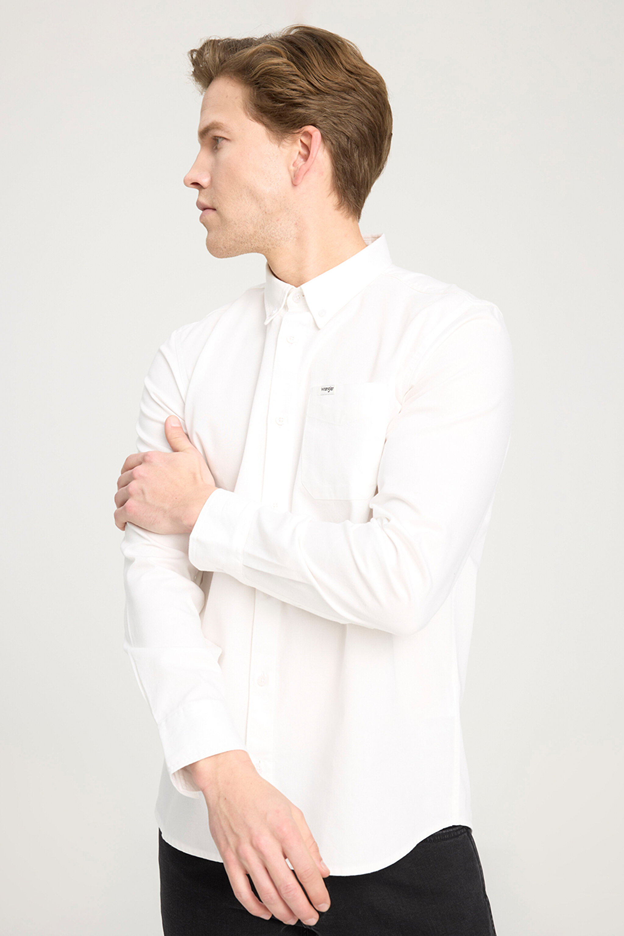 Regular Fit Normal Kesim %100 Pamuk Beyaz Gömlek - White-W241464100 (görsel 2)