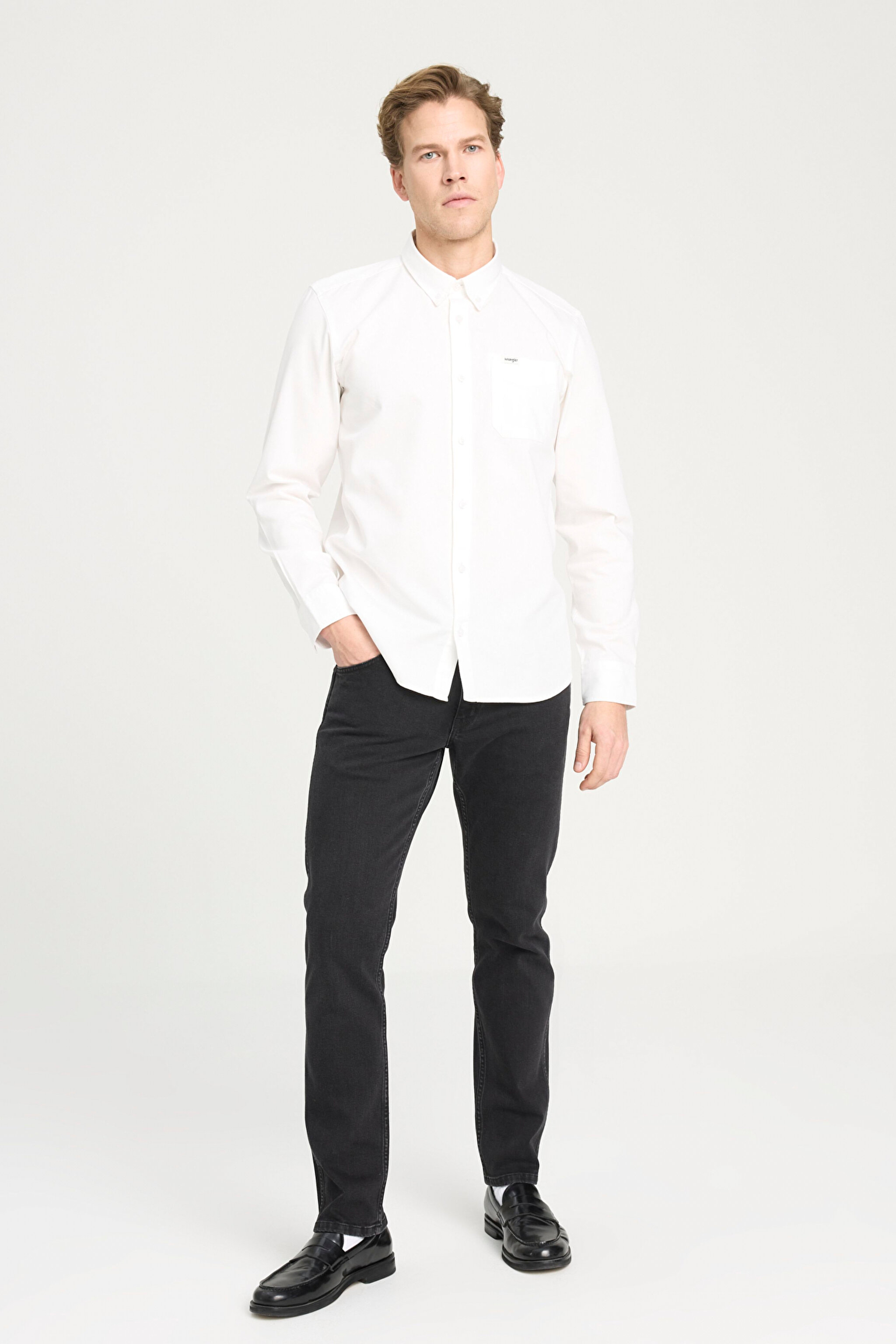 Regular Fit Normal Kesim %100 Pamuk Beyaz Gömlek - White-W241464100 (görsel 3)
