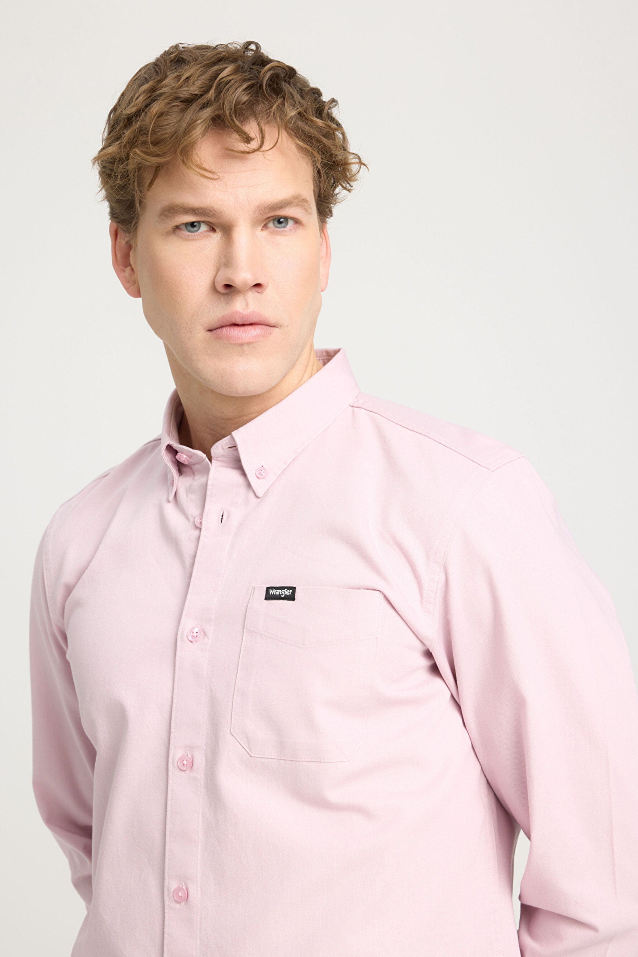 Regular Fit Normal Kesim %100 Pamuk Pembe Gömlek - Pink-W241464611 (görsel 2)