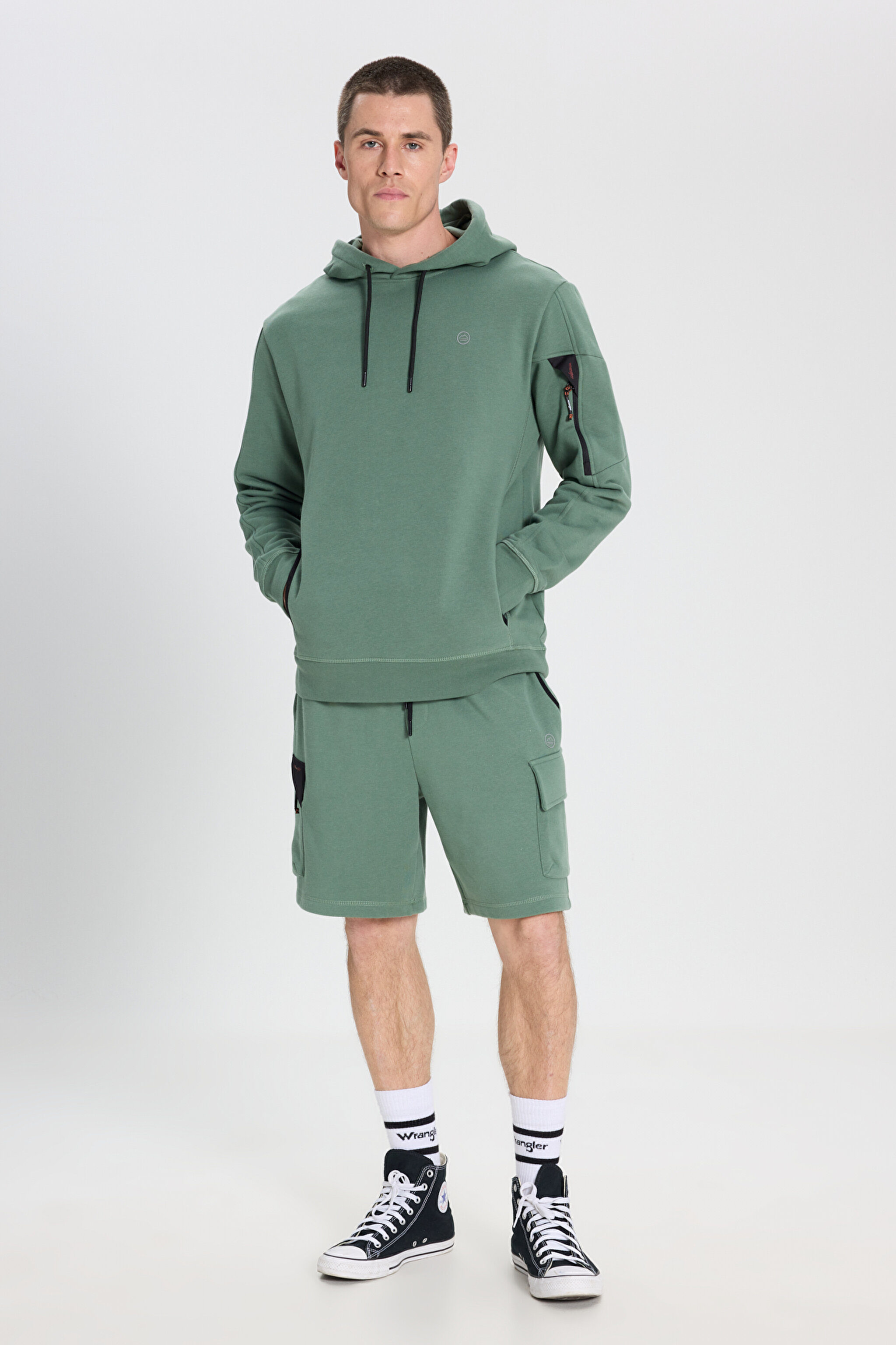 Regular Fit Normal Kesim Normal Bel Yeşil Sweat Şort - Green-W241469300 (görsel 2)