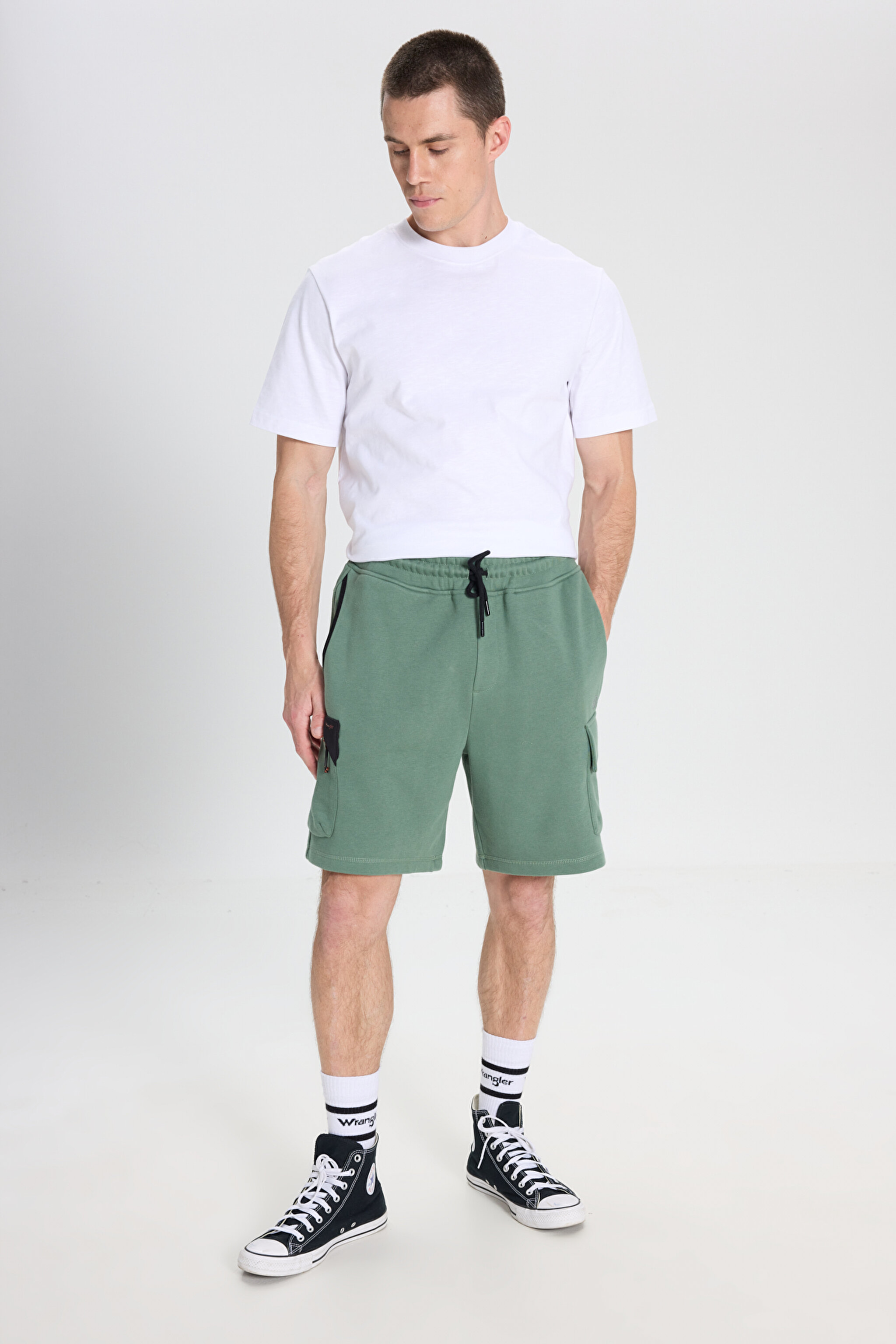 Regular Fit Normal Kesim Normal Bel Yeşil Sweat Şort - Green-W241469300 (görsel 3)