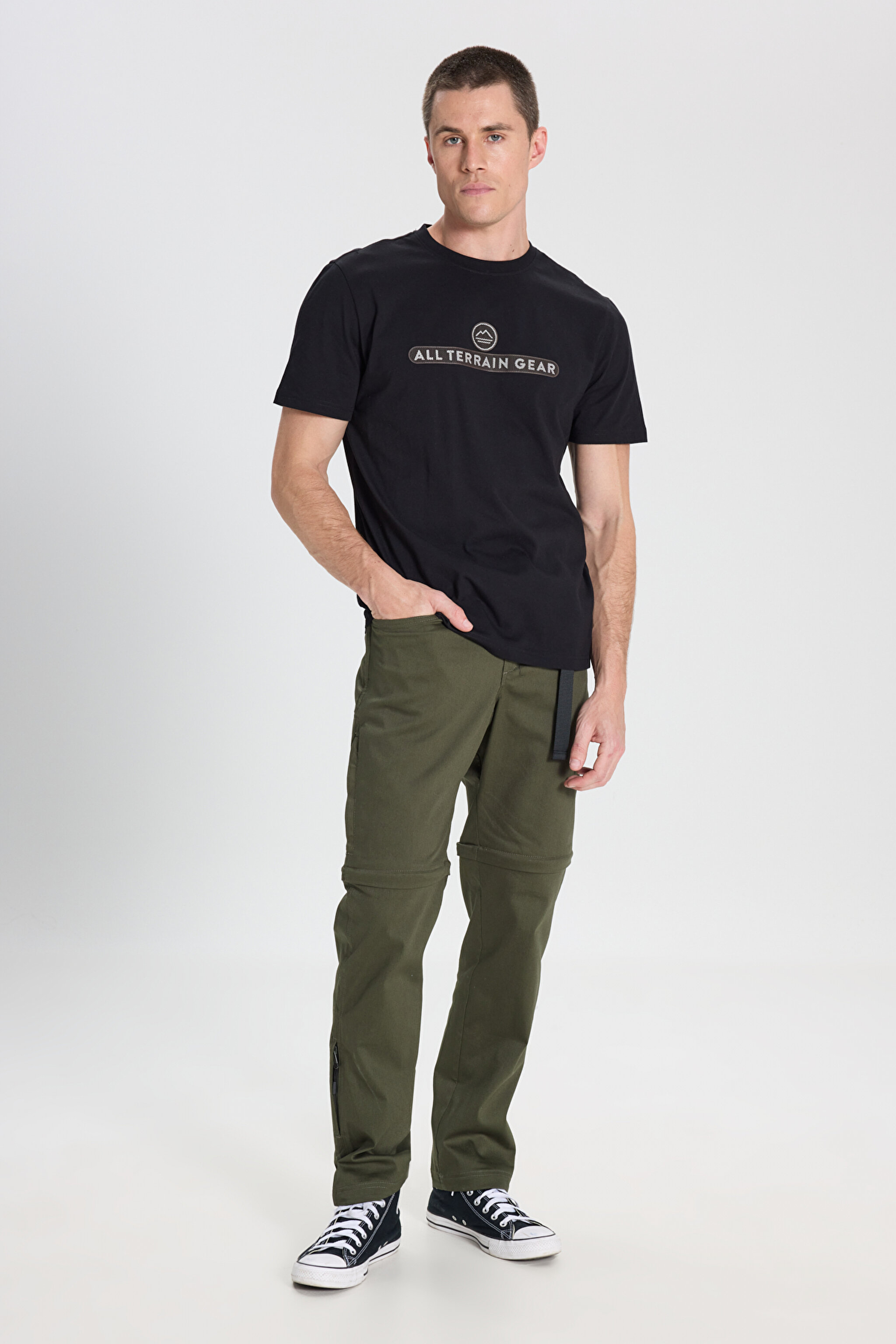 All Terrain Gear Regular Fit Normal Kesim Bisiklet Yaka %100 Pamuk Siyah Tişört - Black-W241538001 (görsel 3)