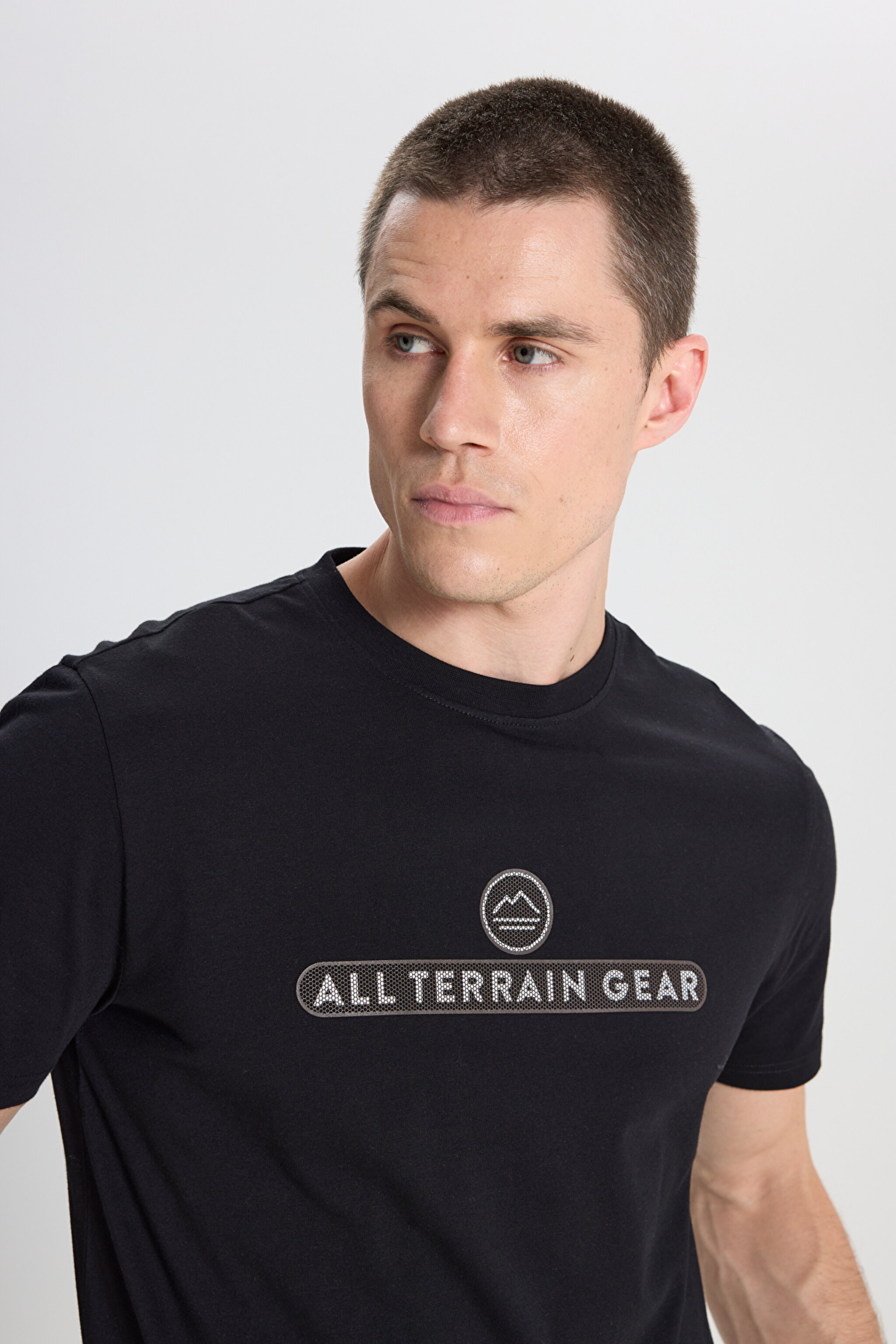 All Terrain Gear Regular Fit Normal Kesim Bisiklet Yaka %100 Pamuk Siyah Tişört - Black-W241538001 (görsel 4)