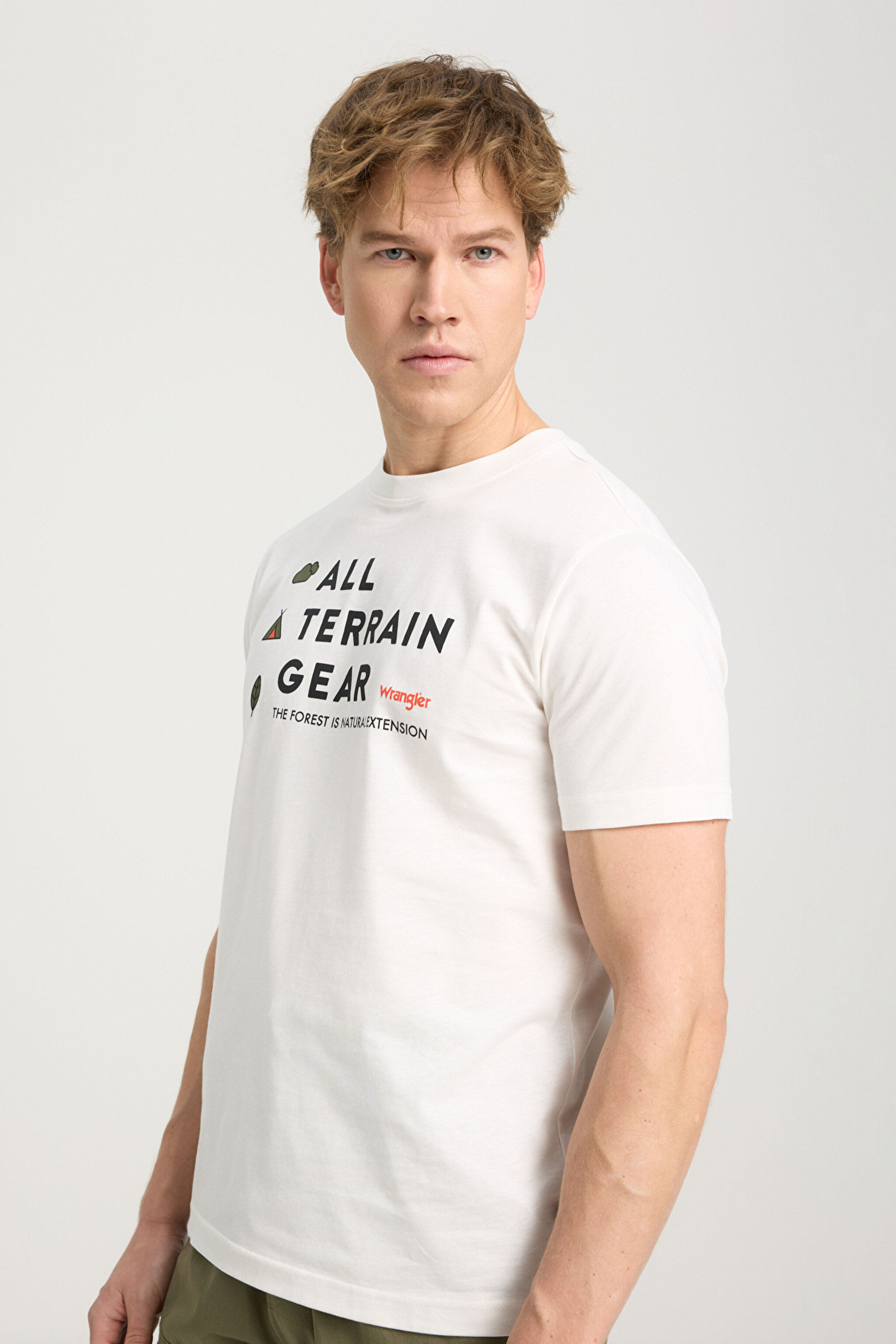 Regular Fit Normal Kesim Bisiklet Yaka %100 Pamuk Kırık Beyaz Tişört - Off White-W241545102