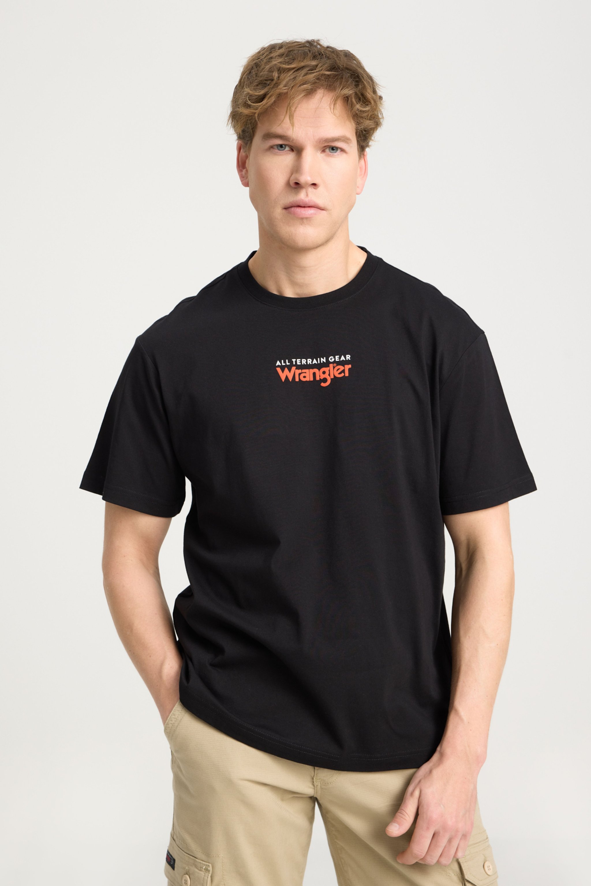 All Terrain Gear Loose Fit Rahat Kesim Bisiklet Yaka %100 Pamuk Siyah Tişört - Black-W241549001