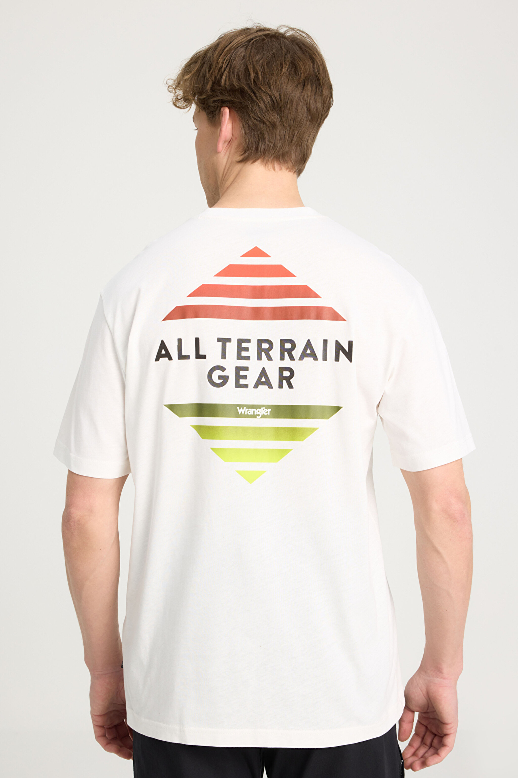 All Terrain Gear Loose Fit Rahat Kesim Bisiklet Yaka %100 Pamuk Kırık Beyaz Tişört - Off White-W241550102 (görsel 2)