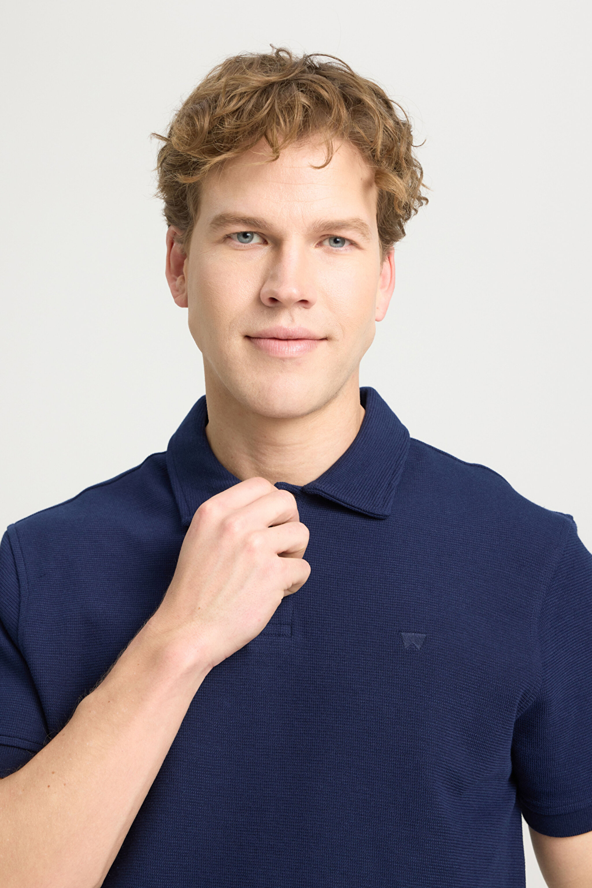Regular Fit Normal Kesim Polo Yaka Lacivert Tişört - Navy-W241557410 (görsel 2)