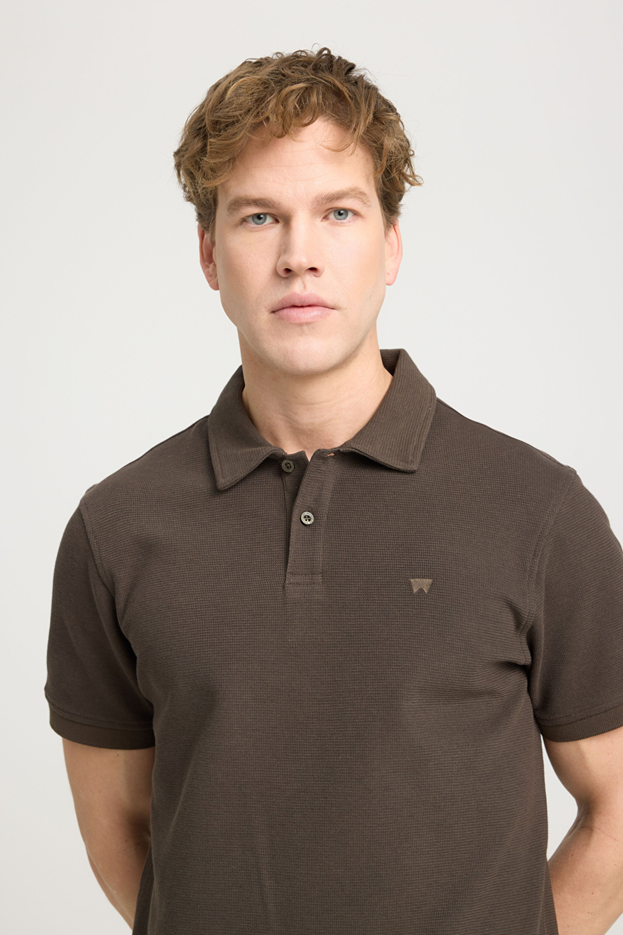 Regular Fit Normal Kesim Polo Yaka Haki Tişört - Khaki-W241557801 (görsel 2)