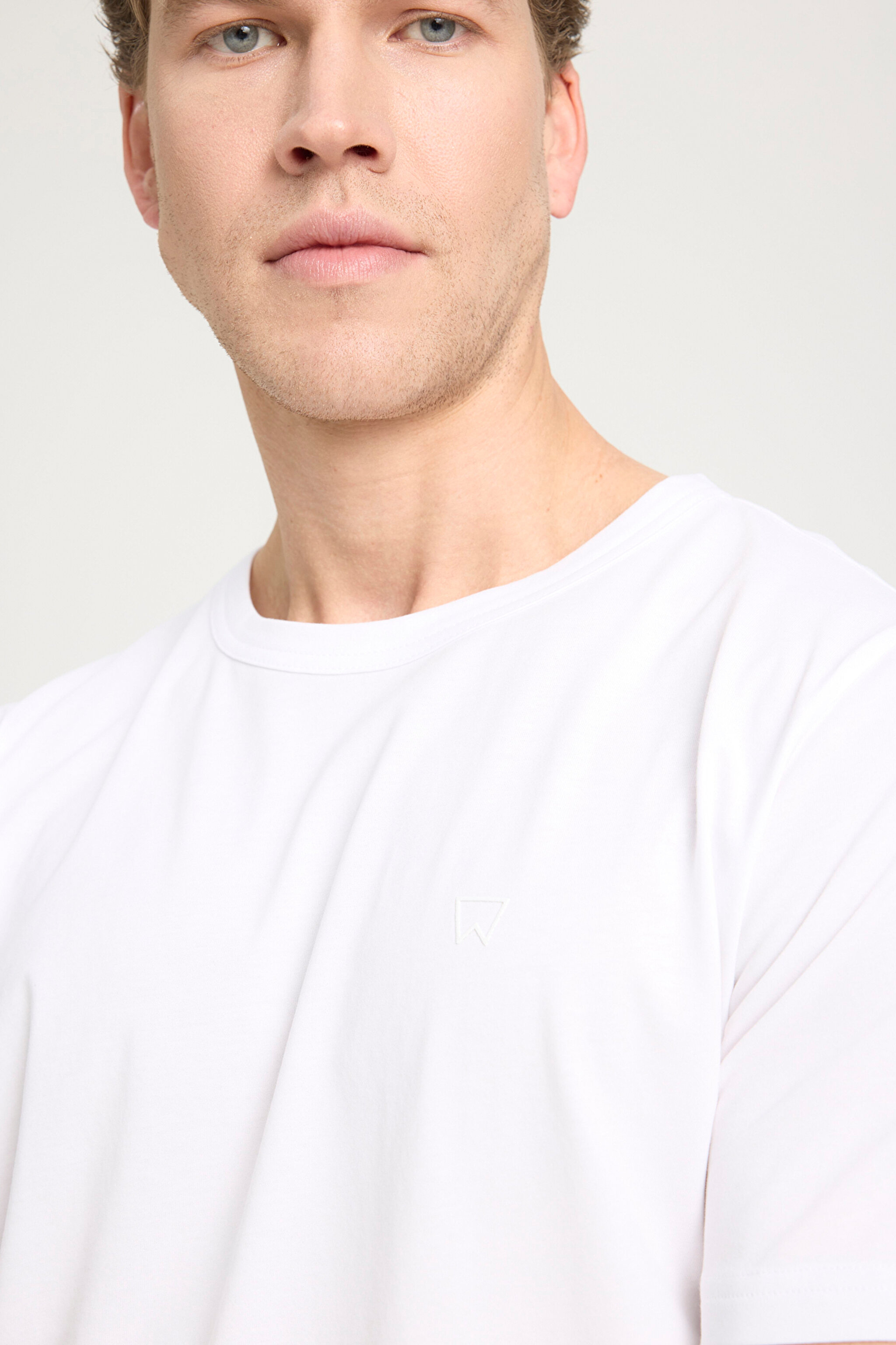 Regular Fit Normal Kesim Bisiklet Yaka %100 Pamuk Ekru Tişört - Ecru-W241575104 (görsel 4)