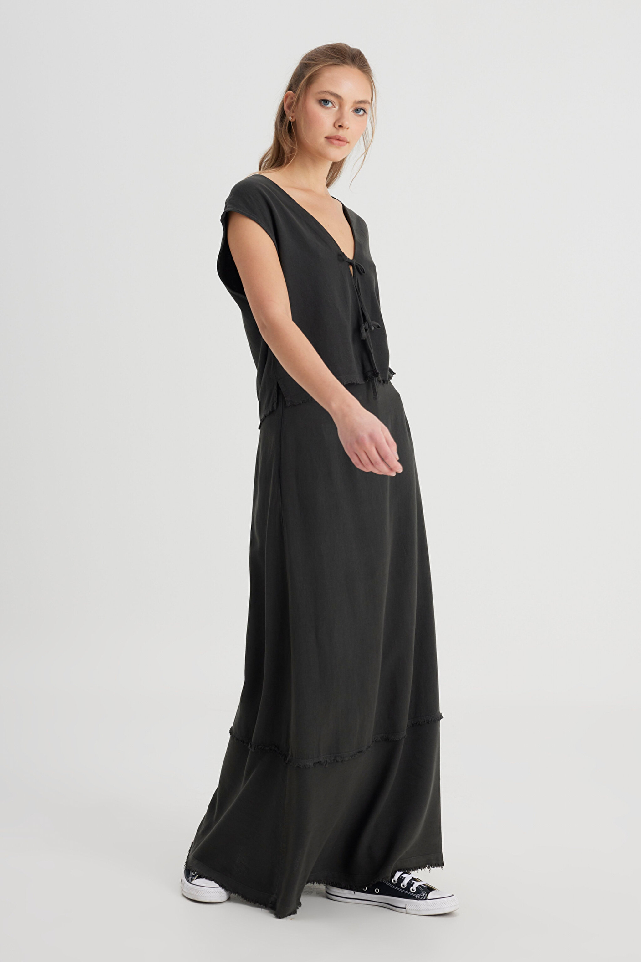 Regular Fit Normal Kesim Normal Bel Siyah Etek - Black-W241609001 (görsel 3)