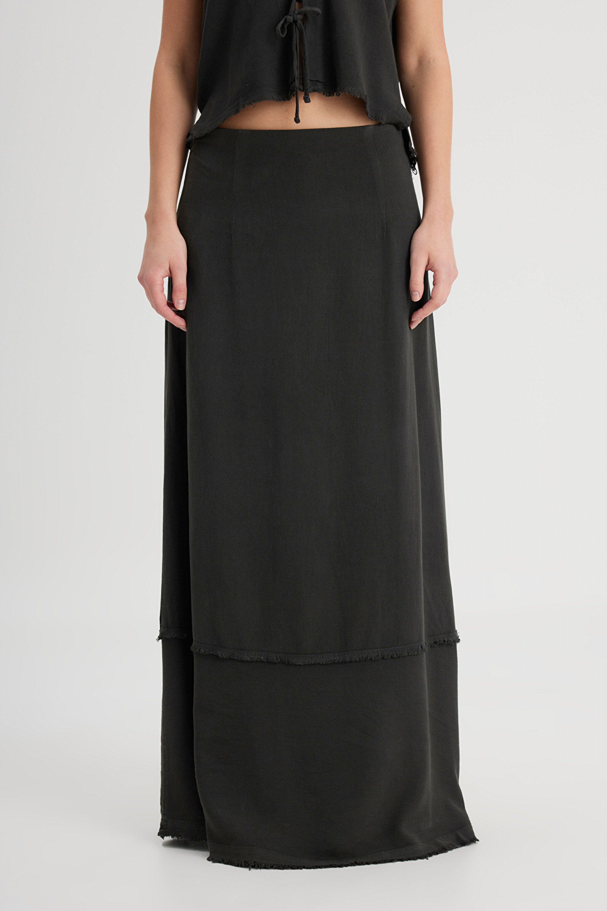 Regular Fit Normal Kesim Normal Bel Siyah Etek - Black-W241609001 (görsel 5)