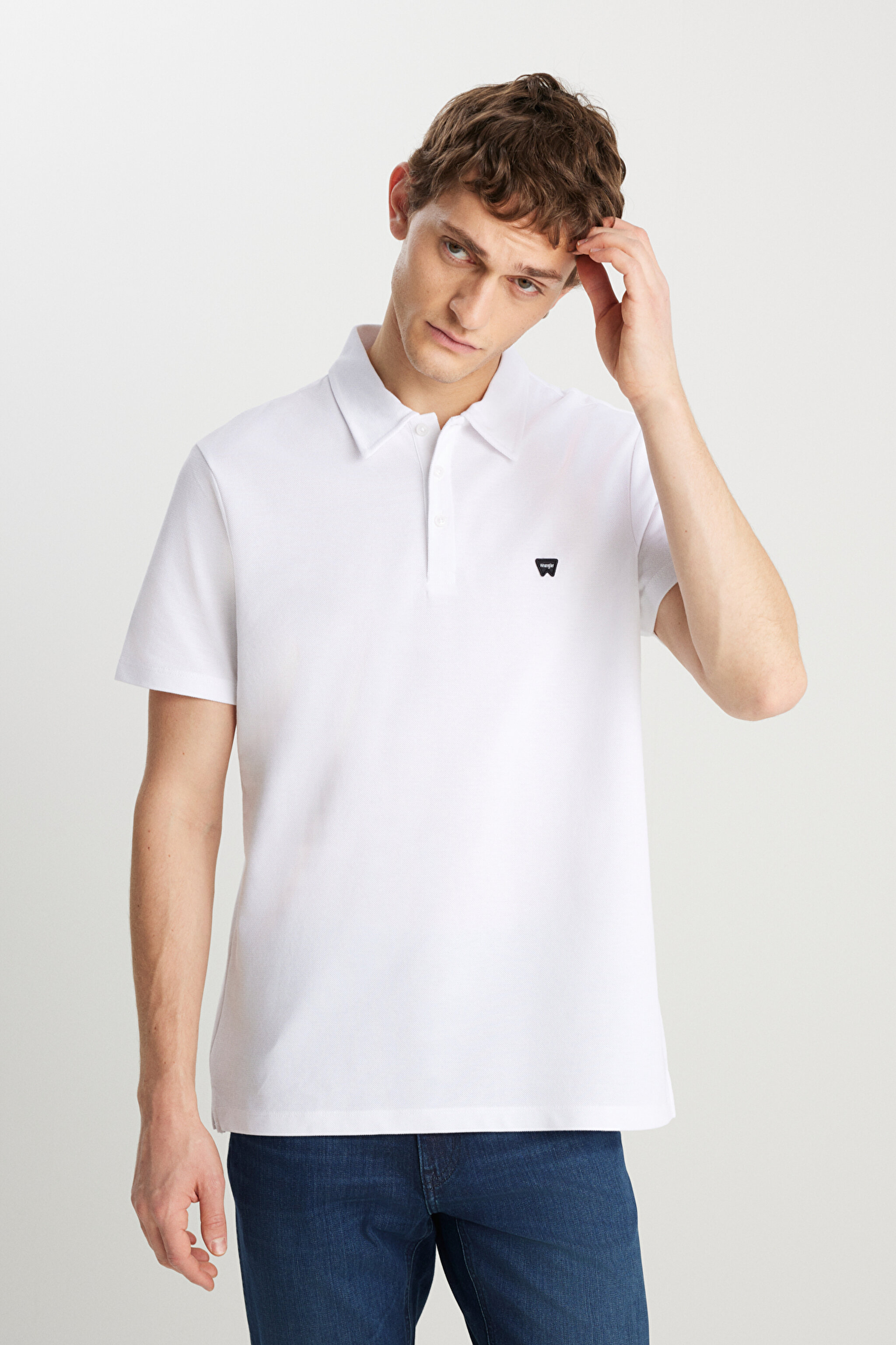Regular Fit Normal Kesim Beyaz Polo Yaka Tişört