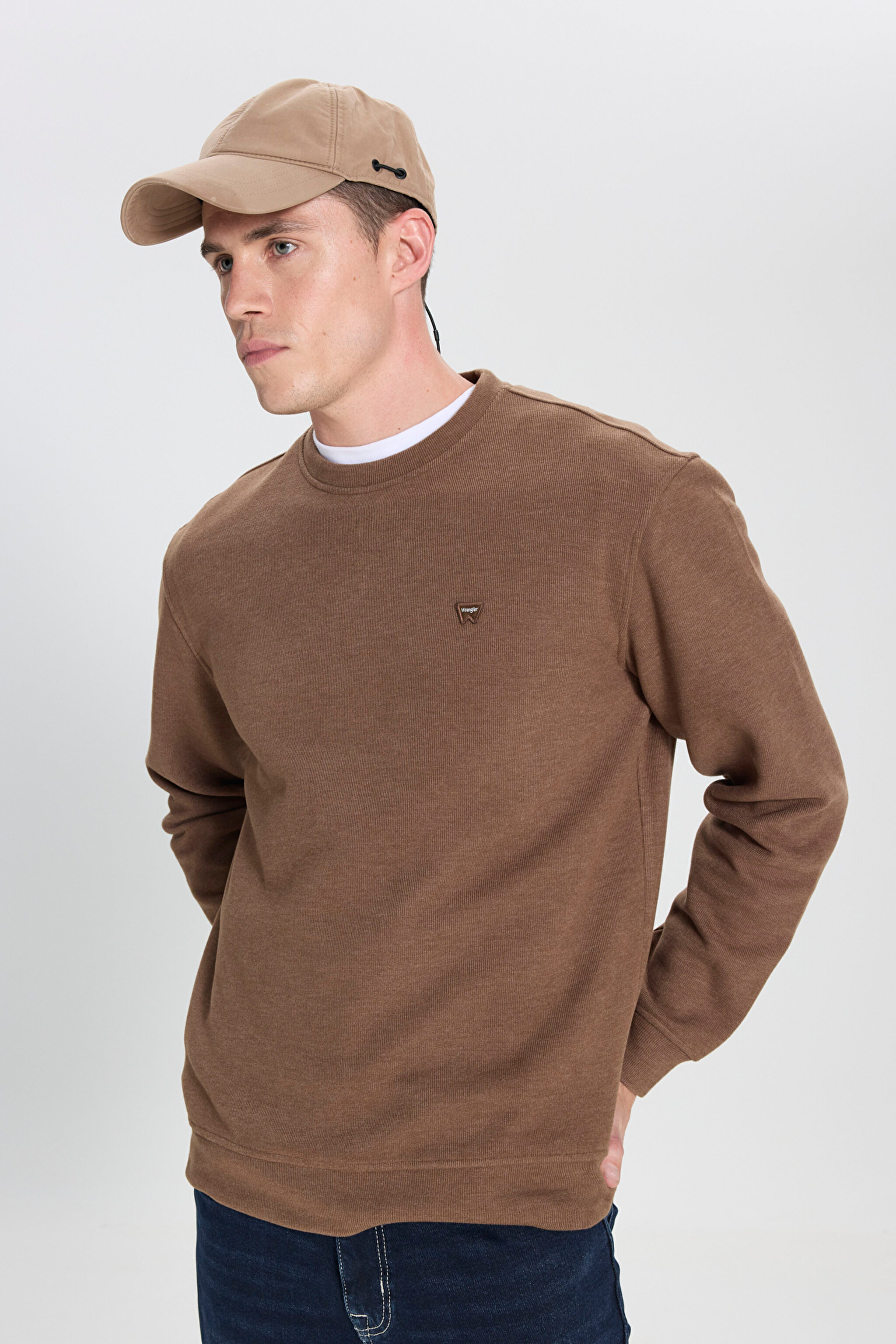 Regular Fit Normal Kesim Bisiklet Yaka Kahverengi Sweatshirt - Brown-W242262220 (görsel 2)