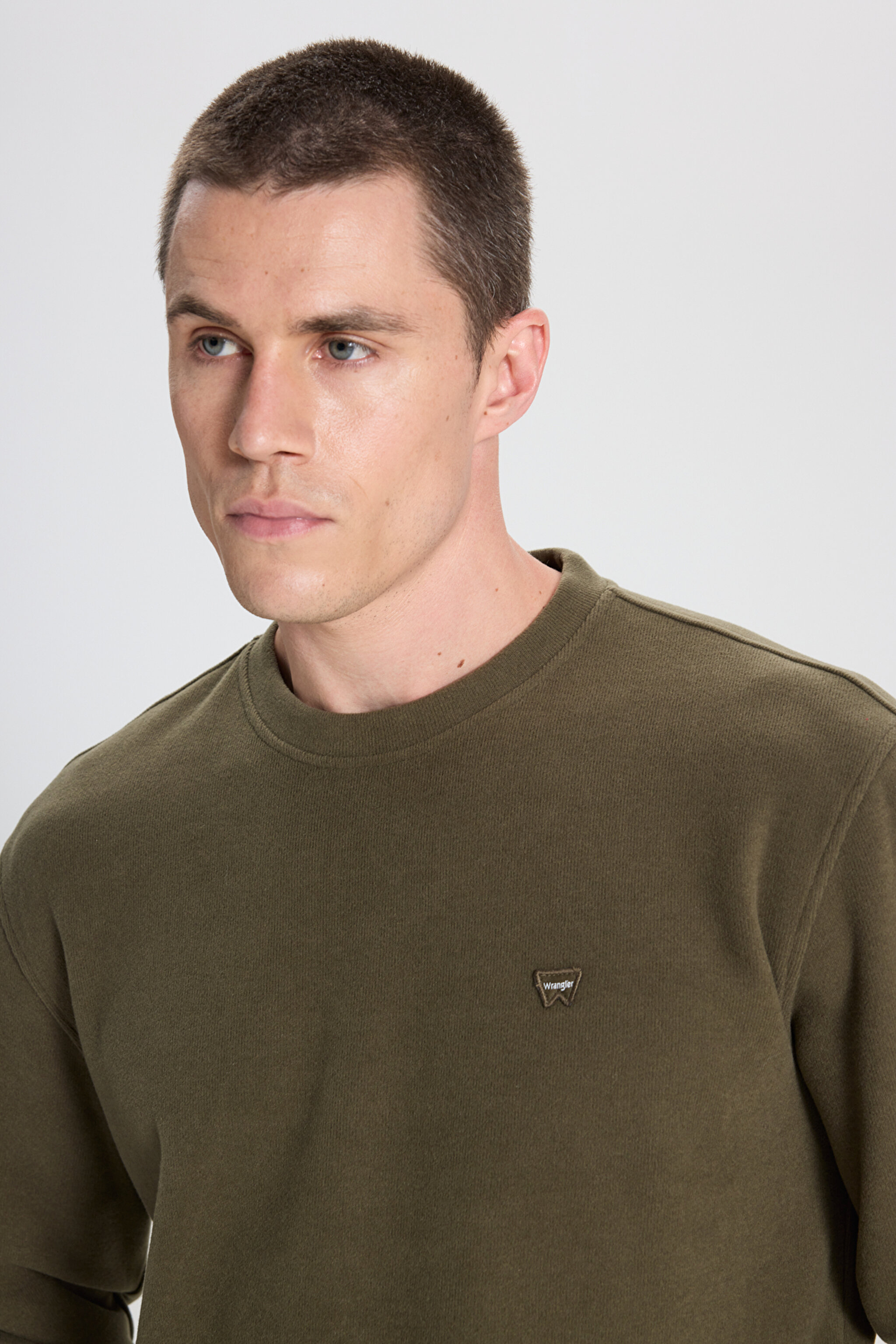 Regular Fit Normal Kesim Bisiklet Yaka Haki Sweatshirt - Khaki-W242262801 (görsel 4)