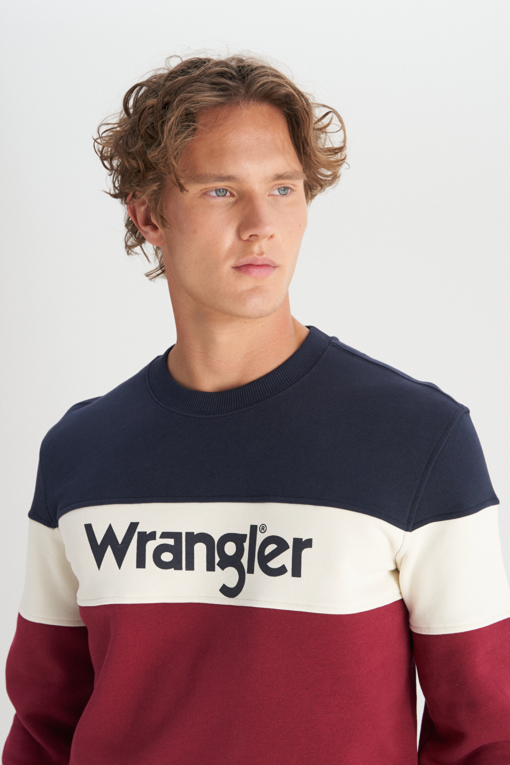 Regular Fit Normal Kesim Bisiklet Yaka İçi Polarlı Bordo Sweatshirt - Wine-W242284810 (görsel 5)