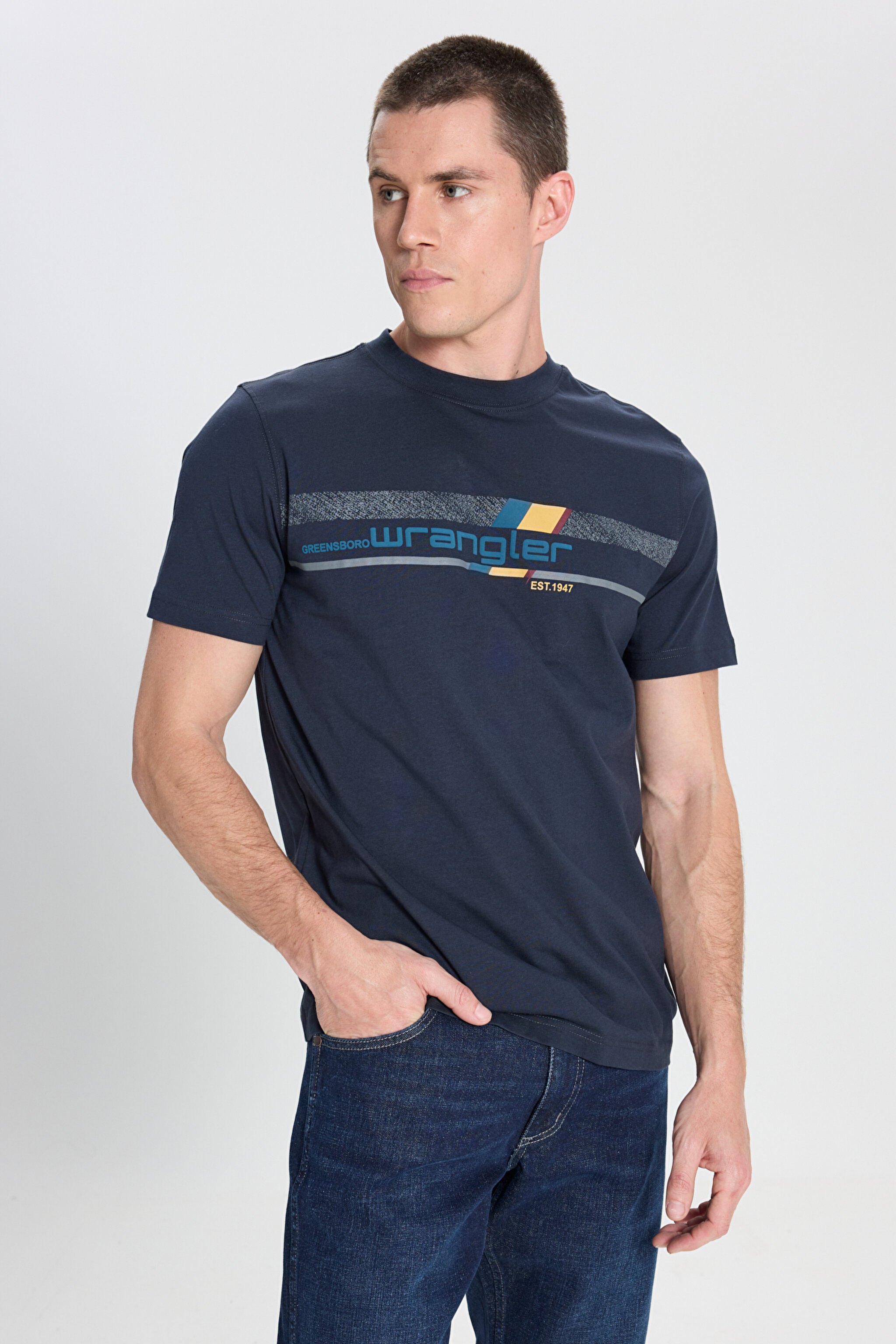 Regular Fit Normal Kesim Bisiklet Yaka %100 Pamuk Antrasit Tişört - Anthracite-W242293003 (görsel 5)