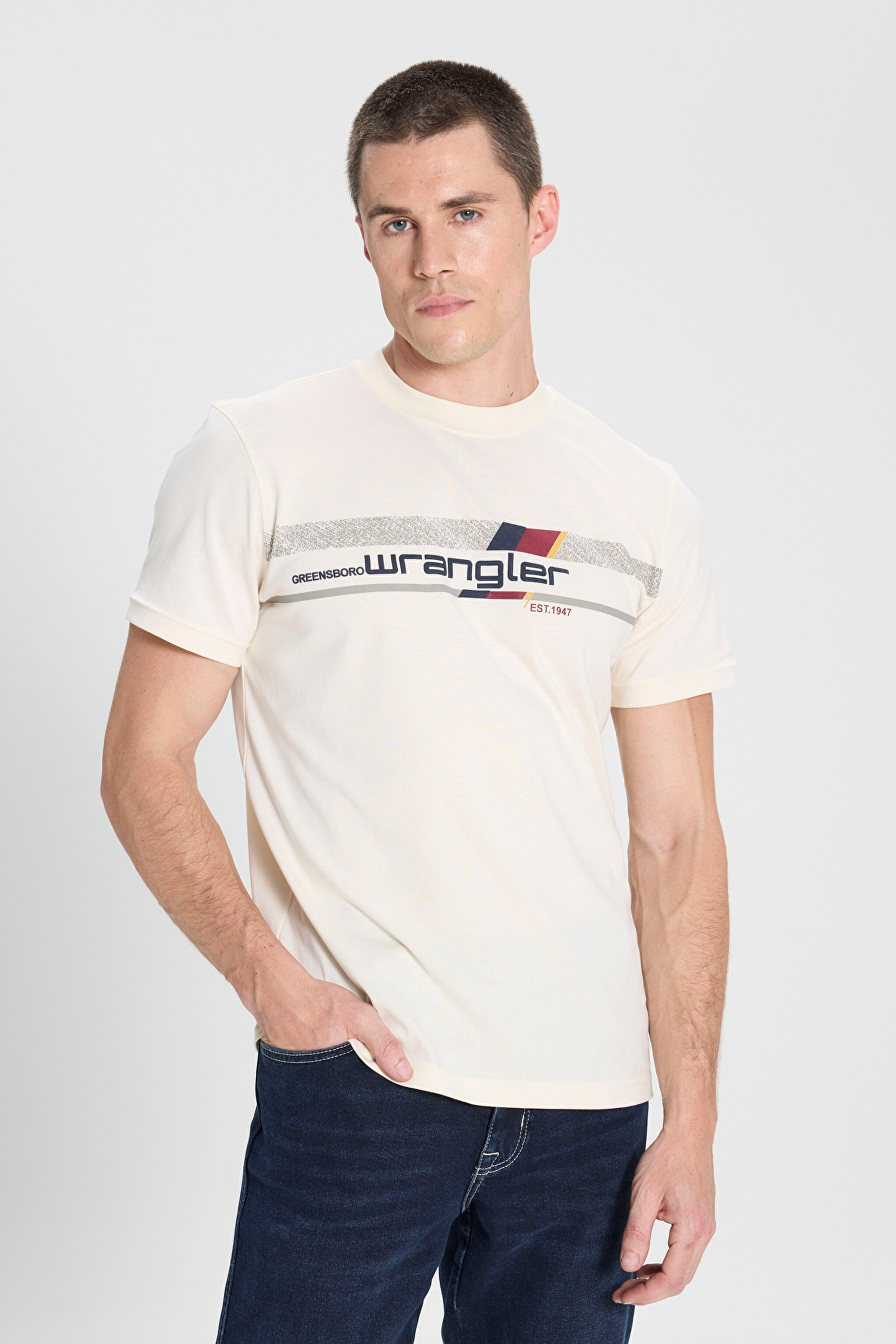 Regular Fit Normal Kesim Bisiklet Yaka %100 Pamuk Beyaz Tişört - White-W242293100 (görsel 2)
