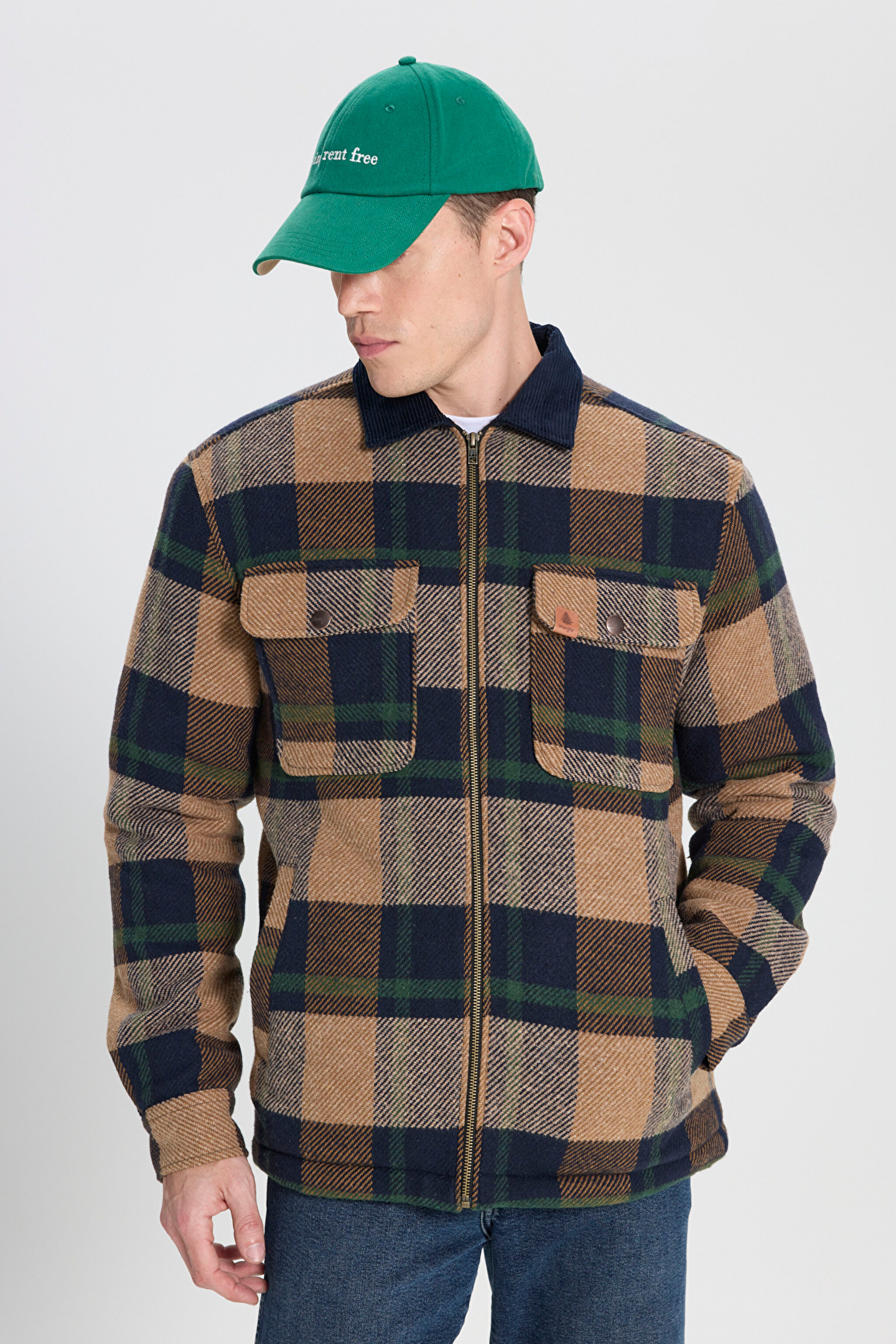 Relaxed Fit Geniş Kesim Fermuarlı Çok Renkli Ceket - Multi-W242358900 (görsel 3)