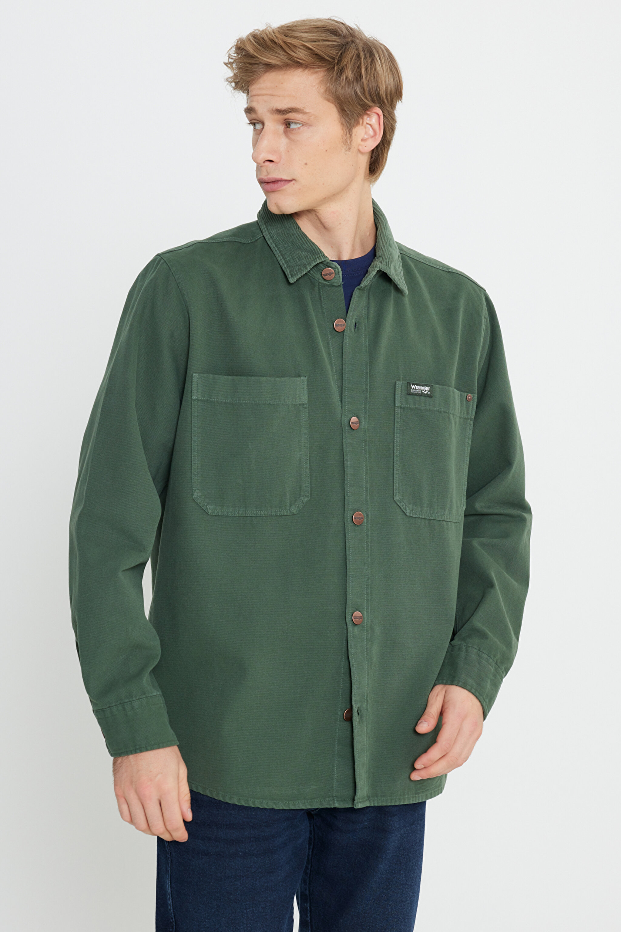 Relaxed Fit Geniş Kesim %100 Pamuk Vizon Gömlek - Vizon-W242419208
