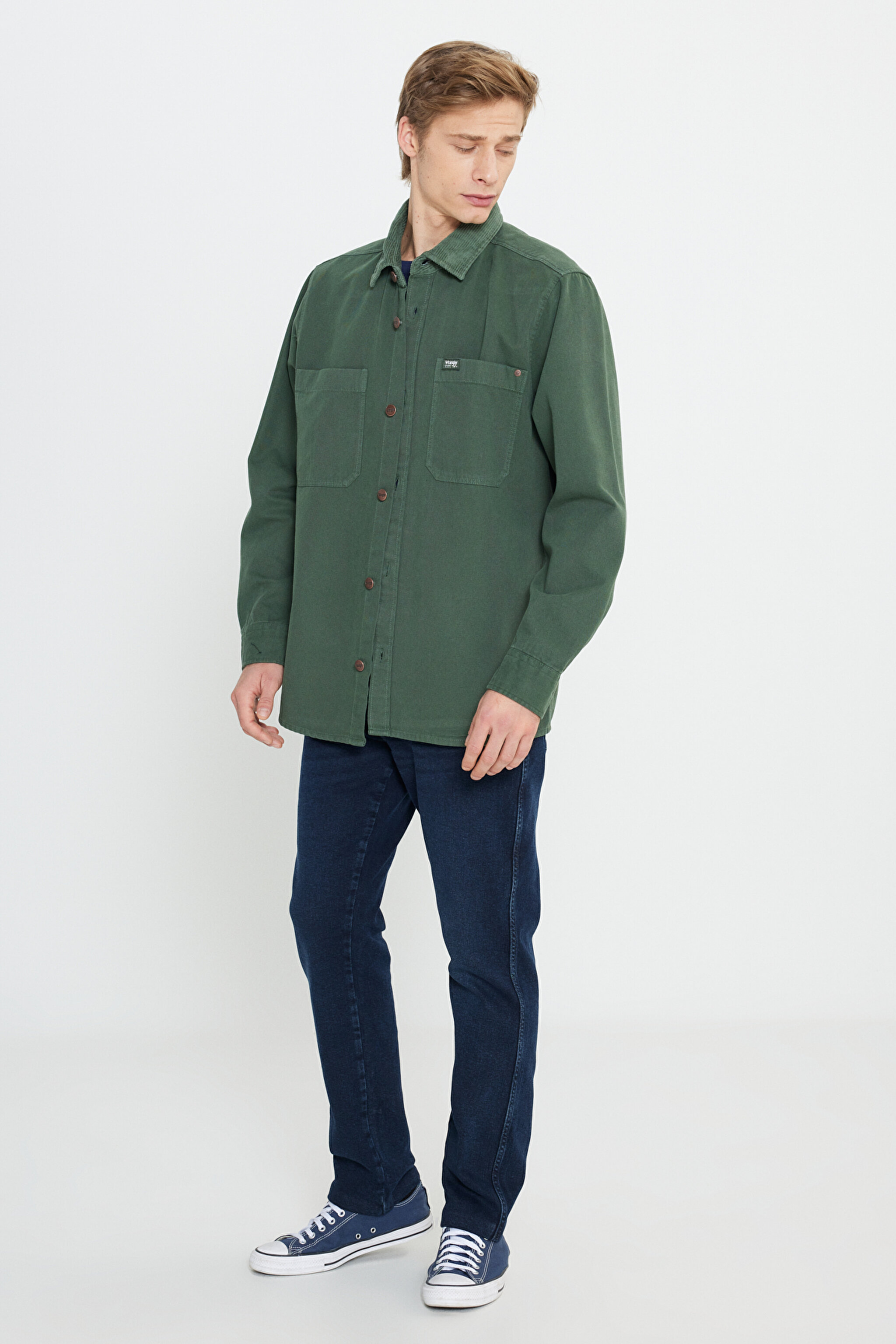 Relaxed Fit Geniş Kesim %100 Pamuk Vizon Gömlek - Vizon-W242419208 (görsel 3)