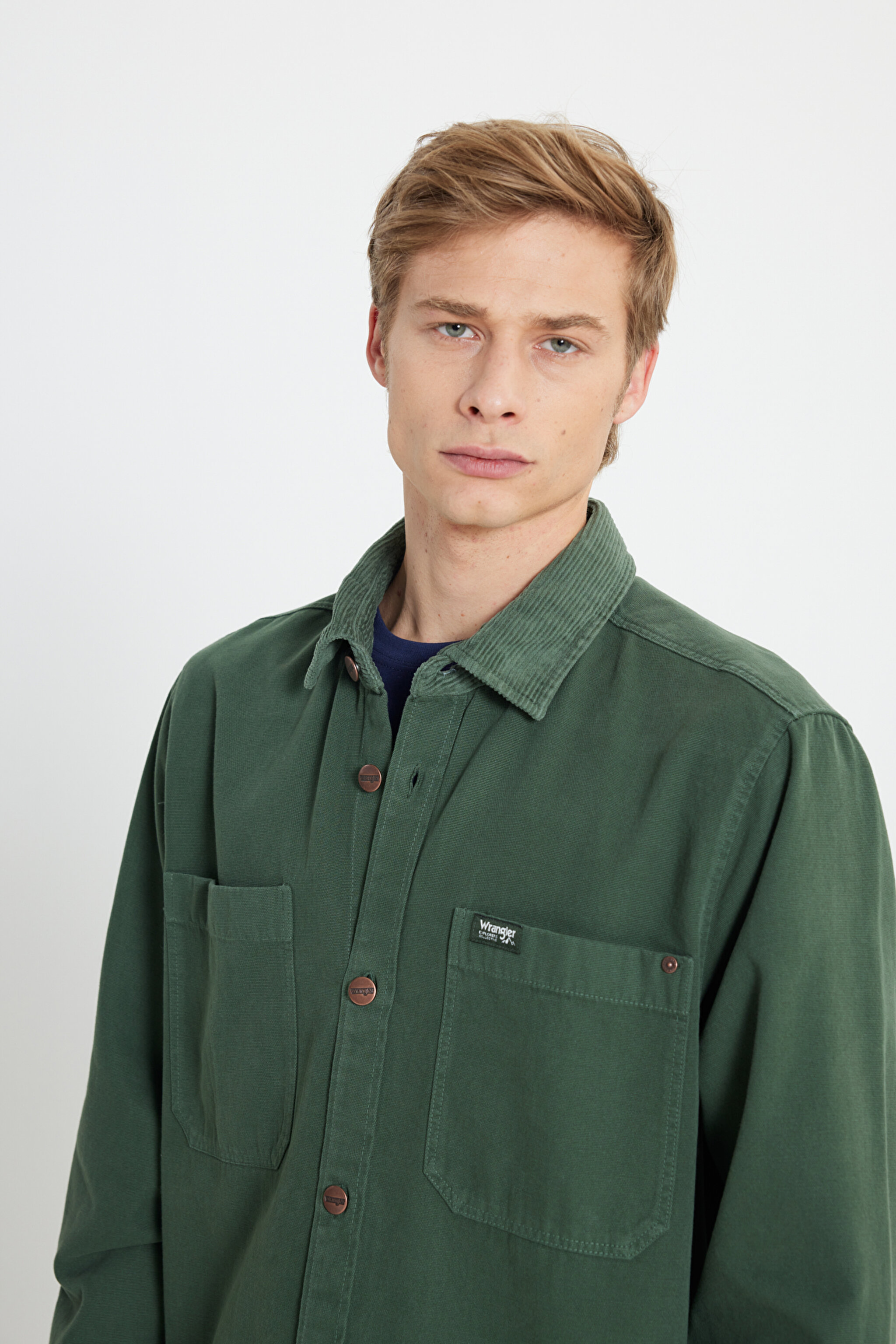 Relaxed Fit Geniş Kesim %100 Pamuk Vizon Gömlek - Vizon-W242419208 (görsel 4)