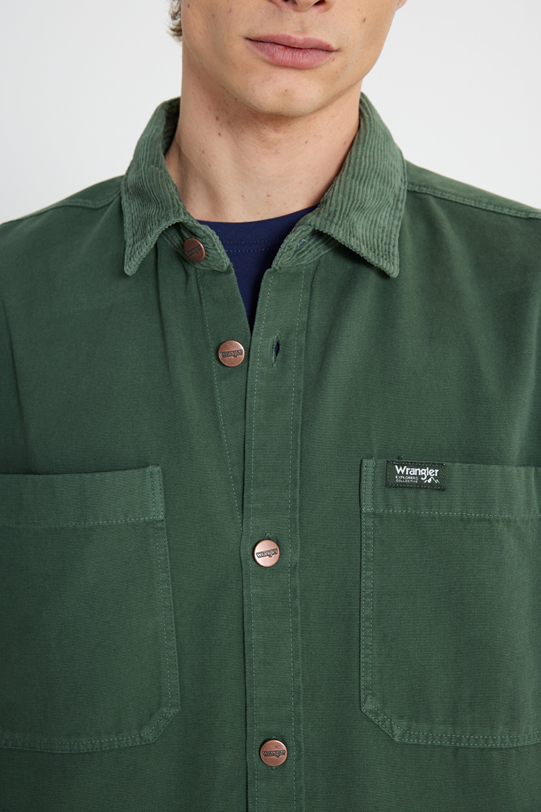 Relaxed Fit Geniş Kesim %100 Pamuk Vizon Gömlek - Vizon-W242419208 (görsel 5)