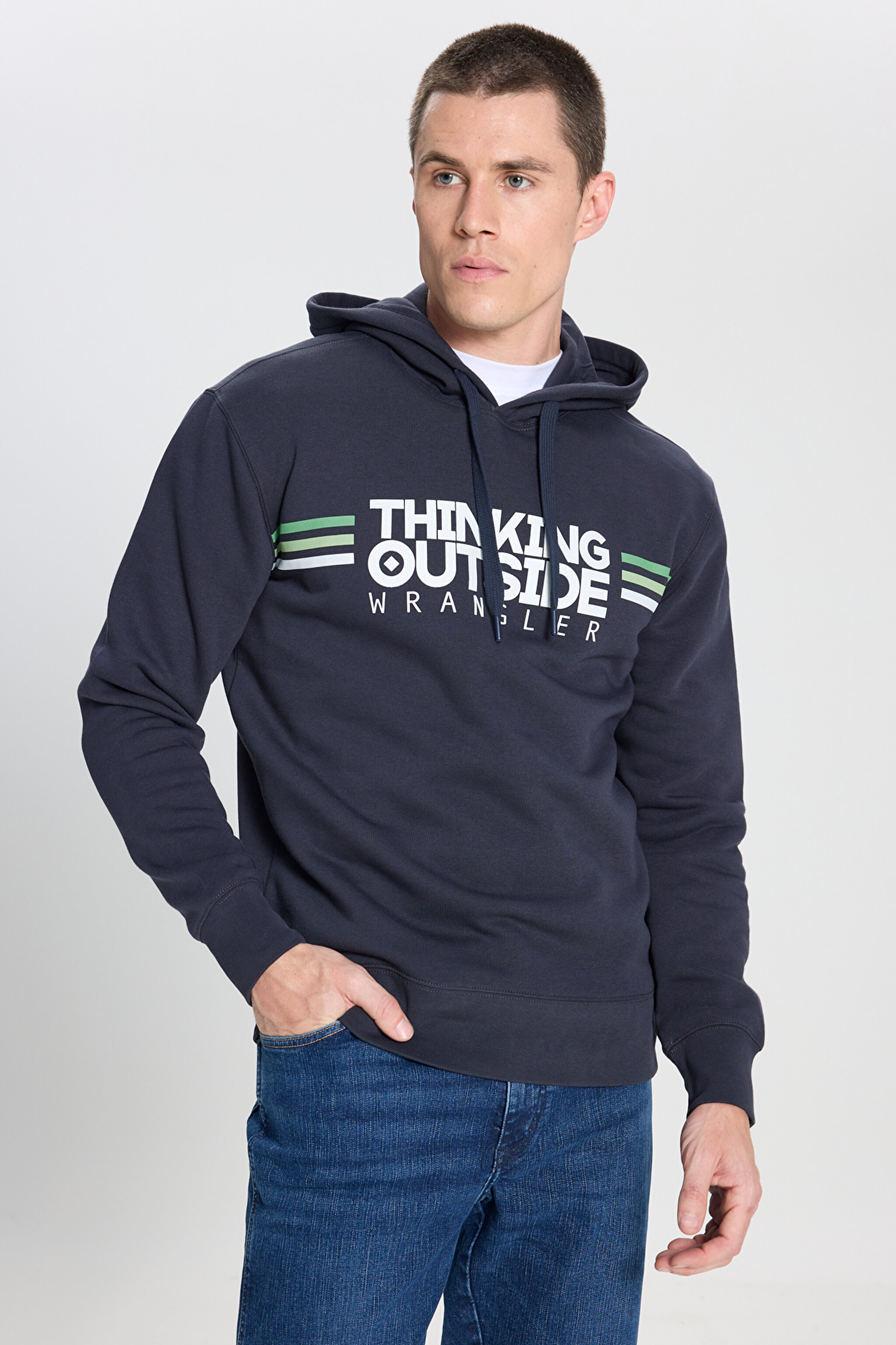 Regular Fit Normal Kesim Kapüşonlu İçi Polarlı Antrasit Sweatshirt - Anthracite-W242443003 (görsel 2)