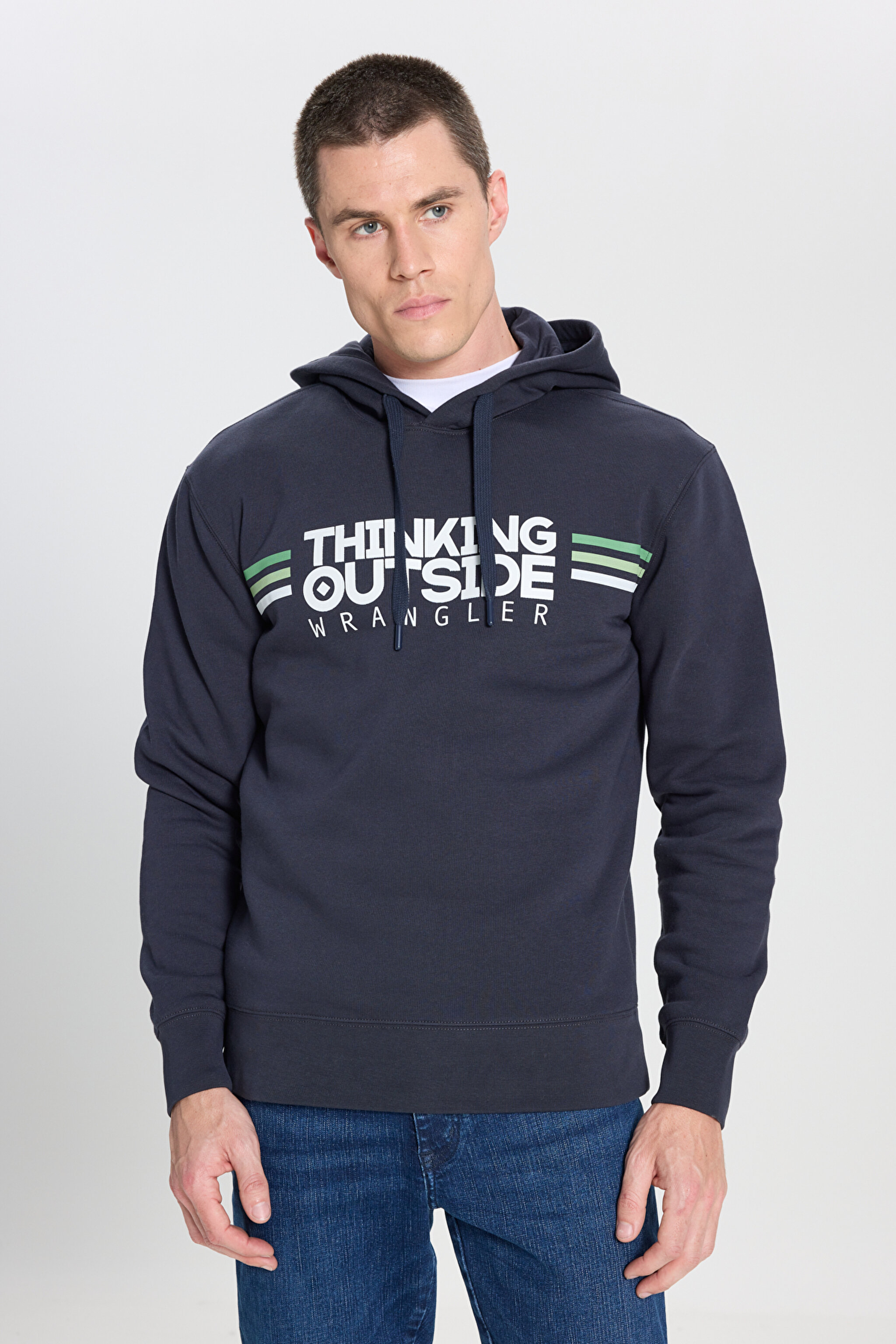 Regular Fit Normal Kesim Kapüşonlu İçi Polarlı Antrasit Sweatshirt - Anthracite-W242443003 (görsel 3)