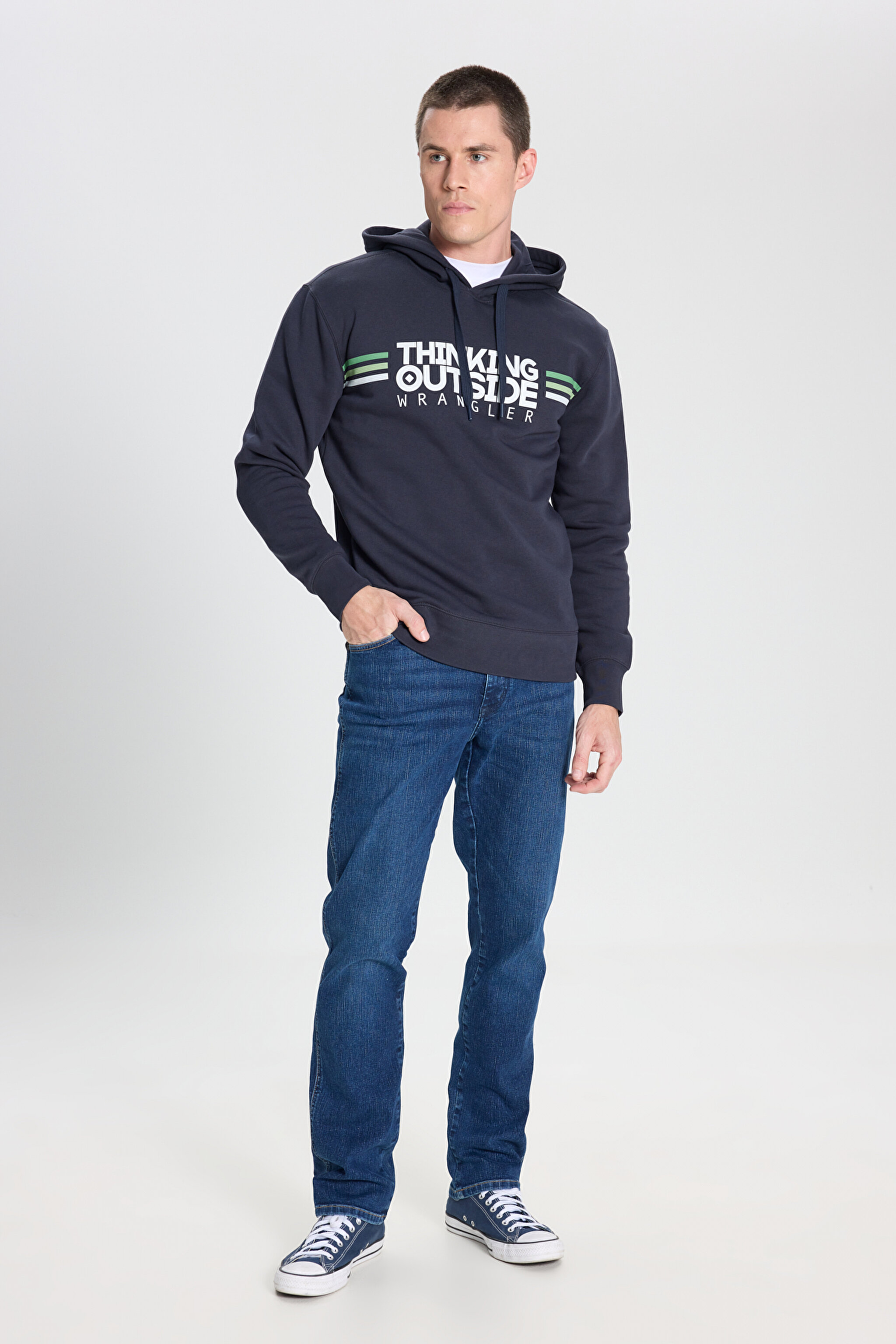 Regular Fit Normal Kesim Kapüşonlu İçi Polarlı Antrasit Sweatshirt - Anthracite-W242443003 (görsel 4)