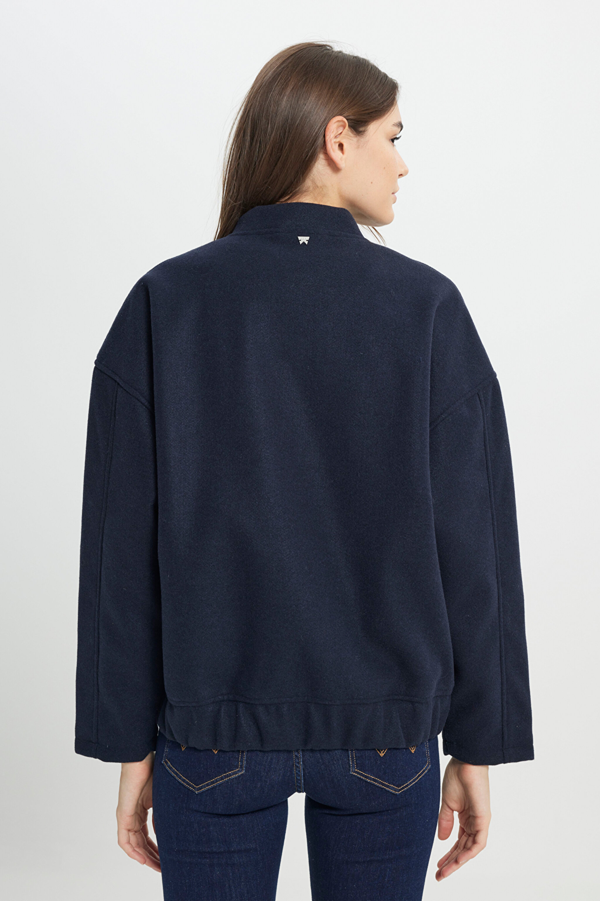 Loose Fit Rahat Kesim Lacivert Bomber Ceket - Navy-W242555410 (görsel 7)