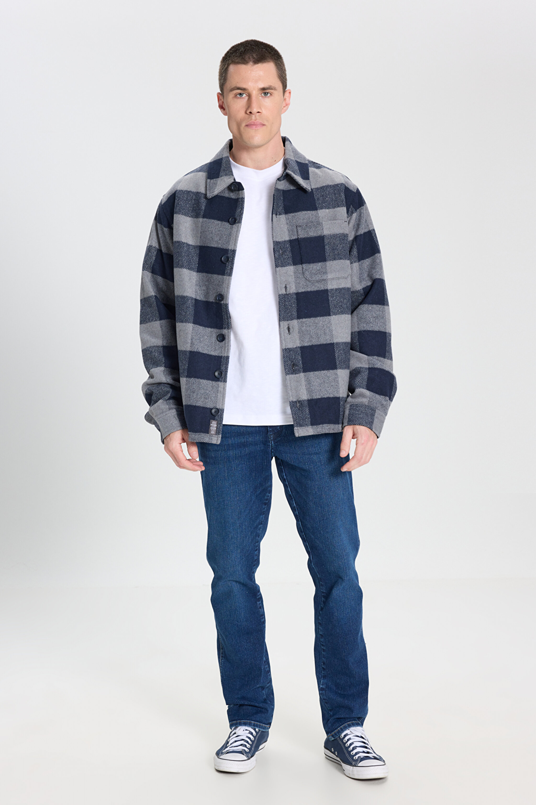 Loose Fit Rahat Kesim Çok Renkli Sherpa Ceket - Multi-W242600900 (görsel 3)