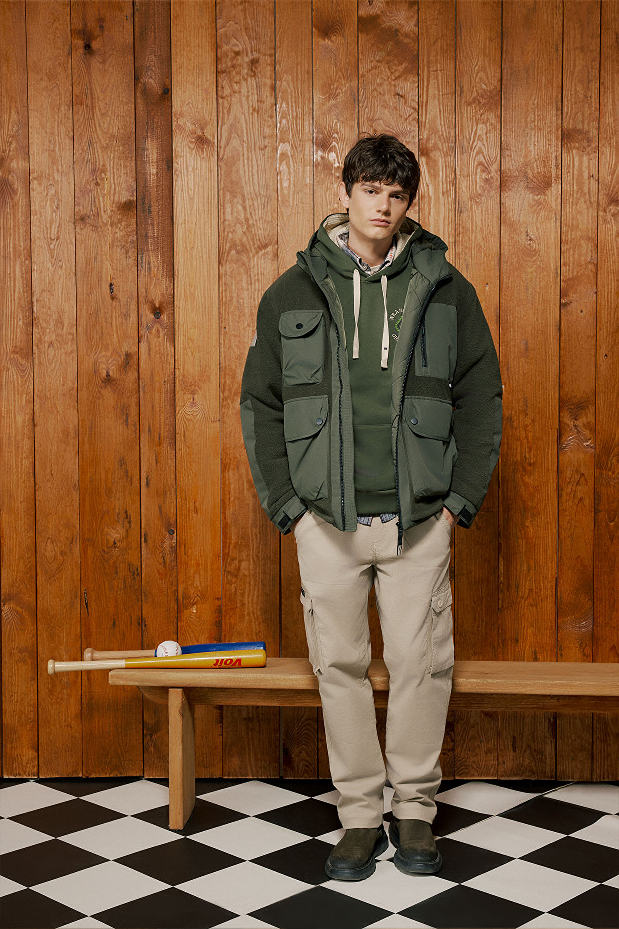 All Terrain Gear Relaxed Fit Geniş Kesim Haki Polar Ceket - Khaki-W242645801 (görsel 2)