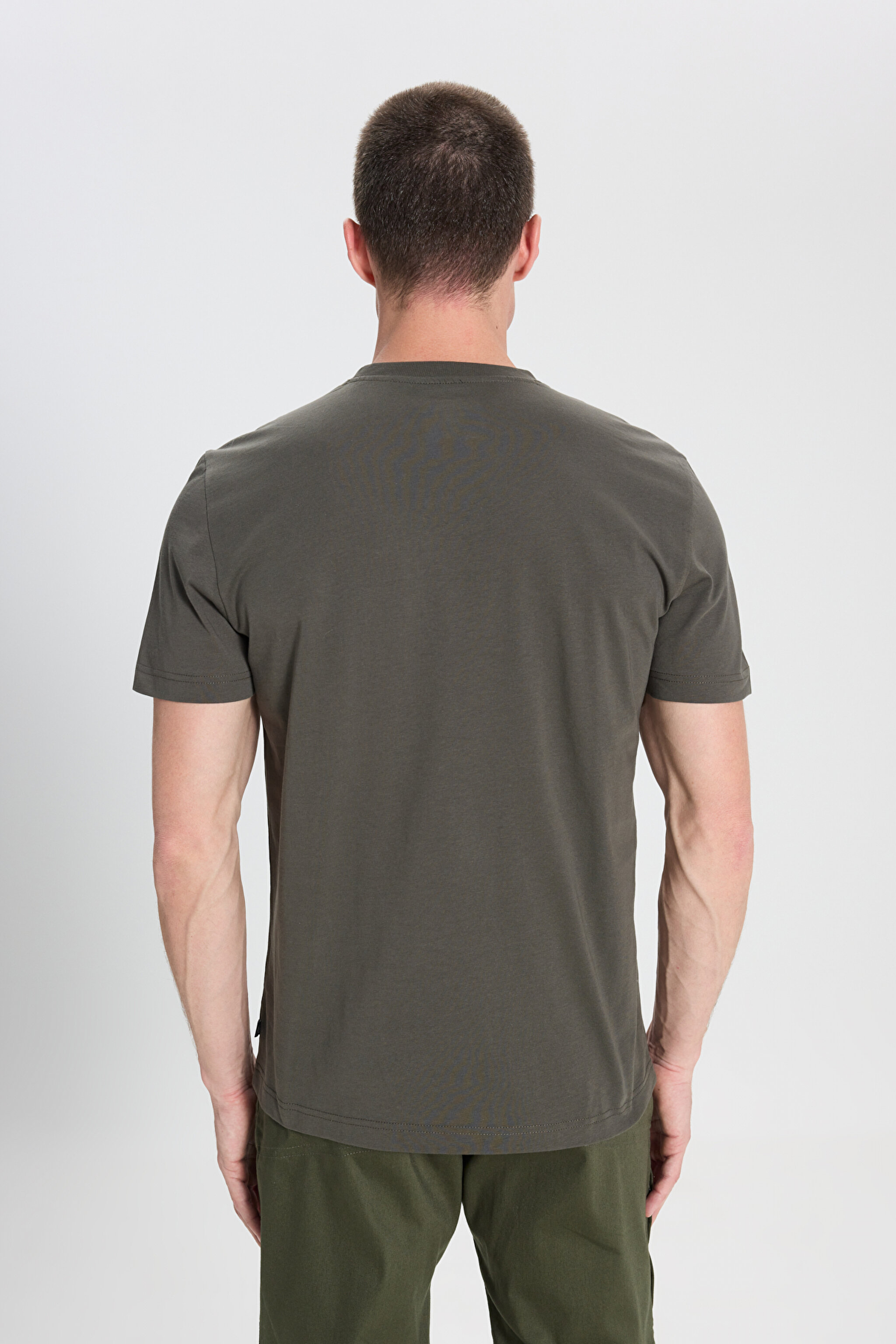 All Terrain Gear Regular Fit Normal Kesim Bisiklet Yaka %100 Pamuk Haki Tişört - Dusty Olive-W242658275 (görsel 5)