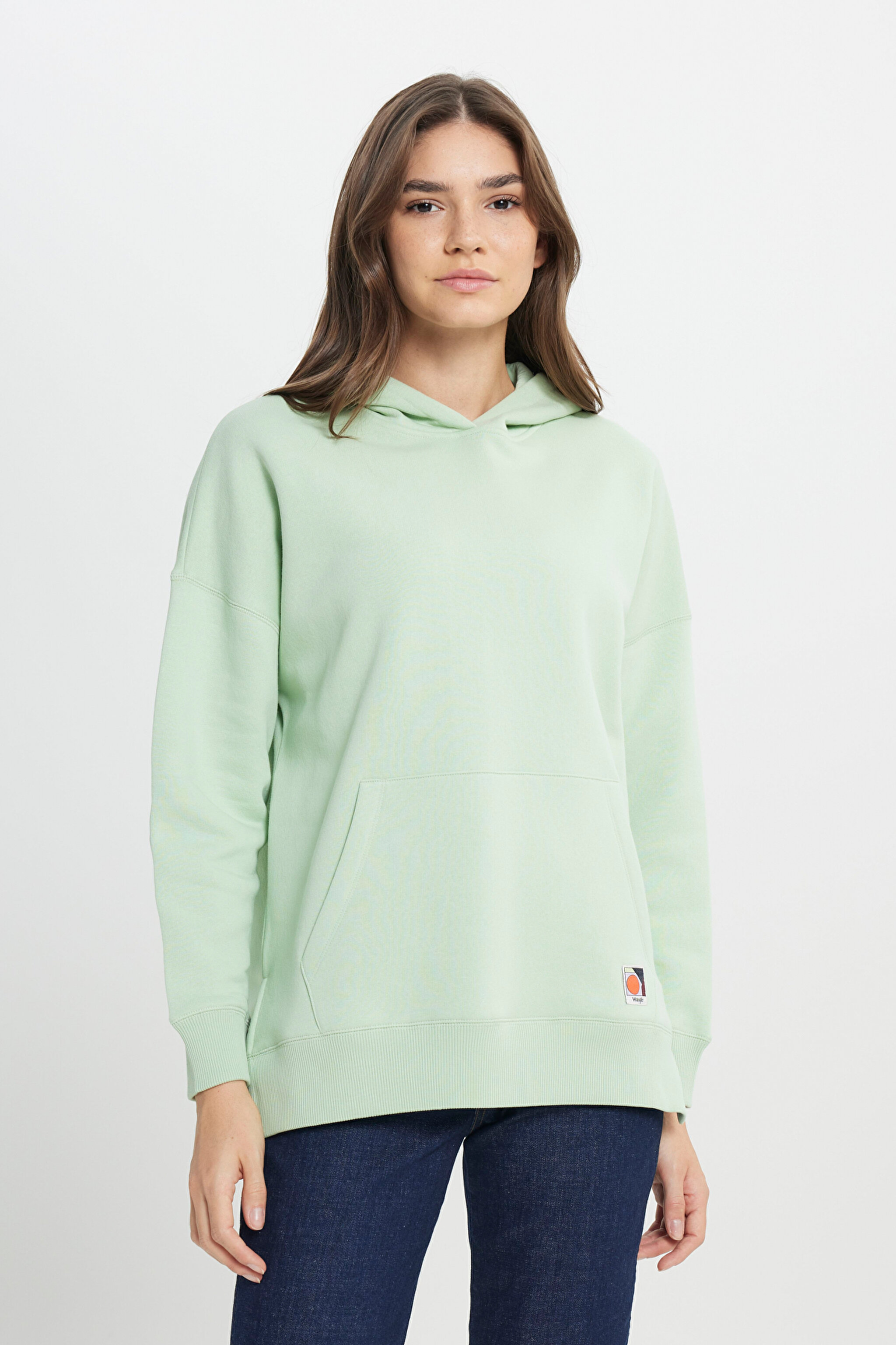 Loose Fit Rahat Kesim Kapüşonlu İçi Polarlı Gri Sweatshirt - Light Gray-W242706032