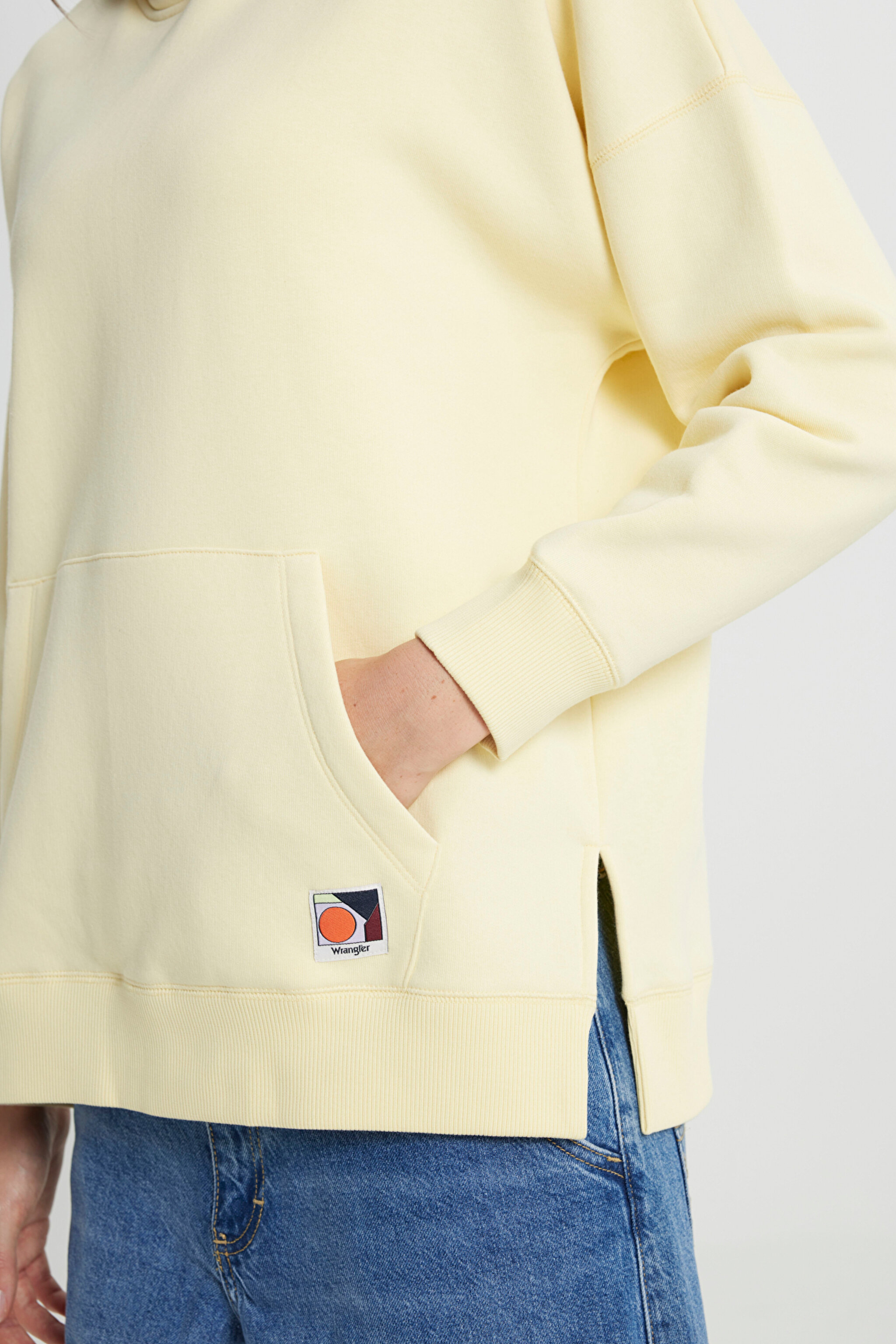 Loose Fit Rahat Kesim Kapüşonlu İçi Polarlı Sarı Sweatshirt - Yellow-W242706200 (görsel 7)