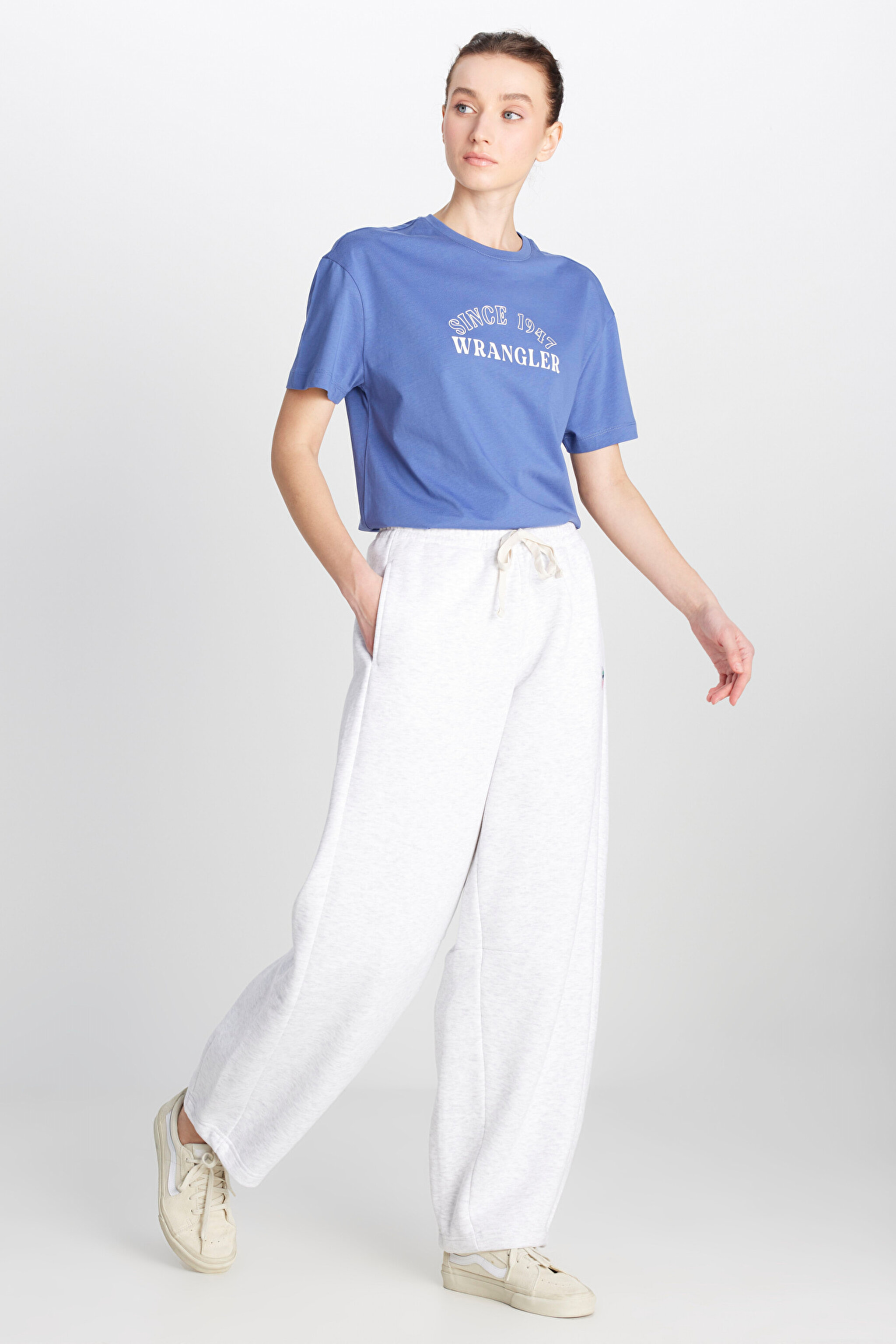 Loose Fit Rahat Kesim İçi Polarlı Gri Melanj Sweatpant Eşofman Altı - GrayMelange-W242708036