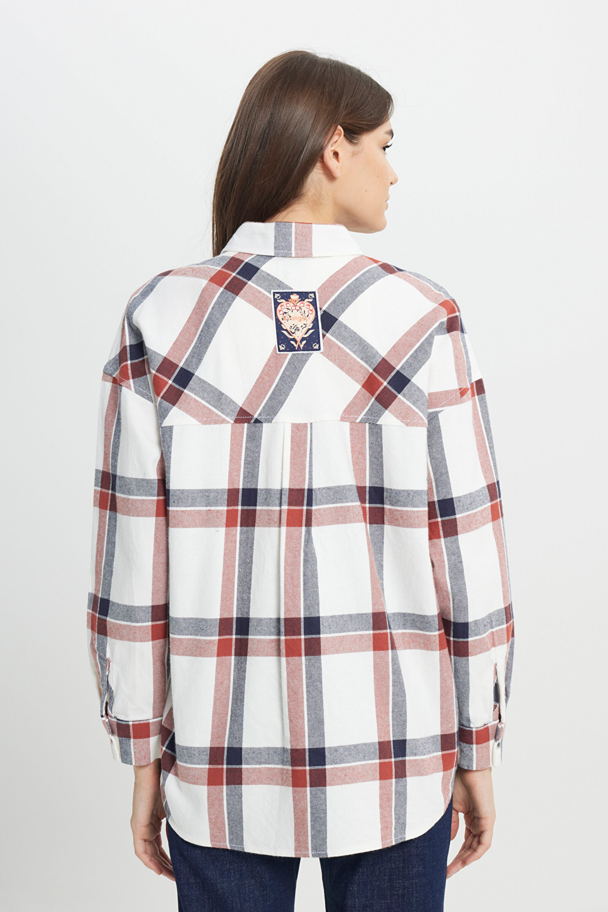 Oversize Bol Kesim %100 Pamuk Çok Renkli Gömlek - Multi-W242714900 (görsel 5)