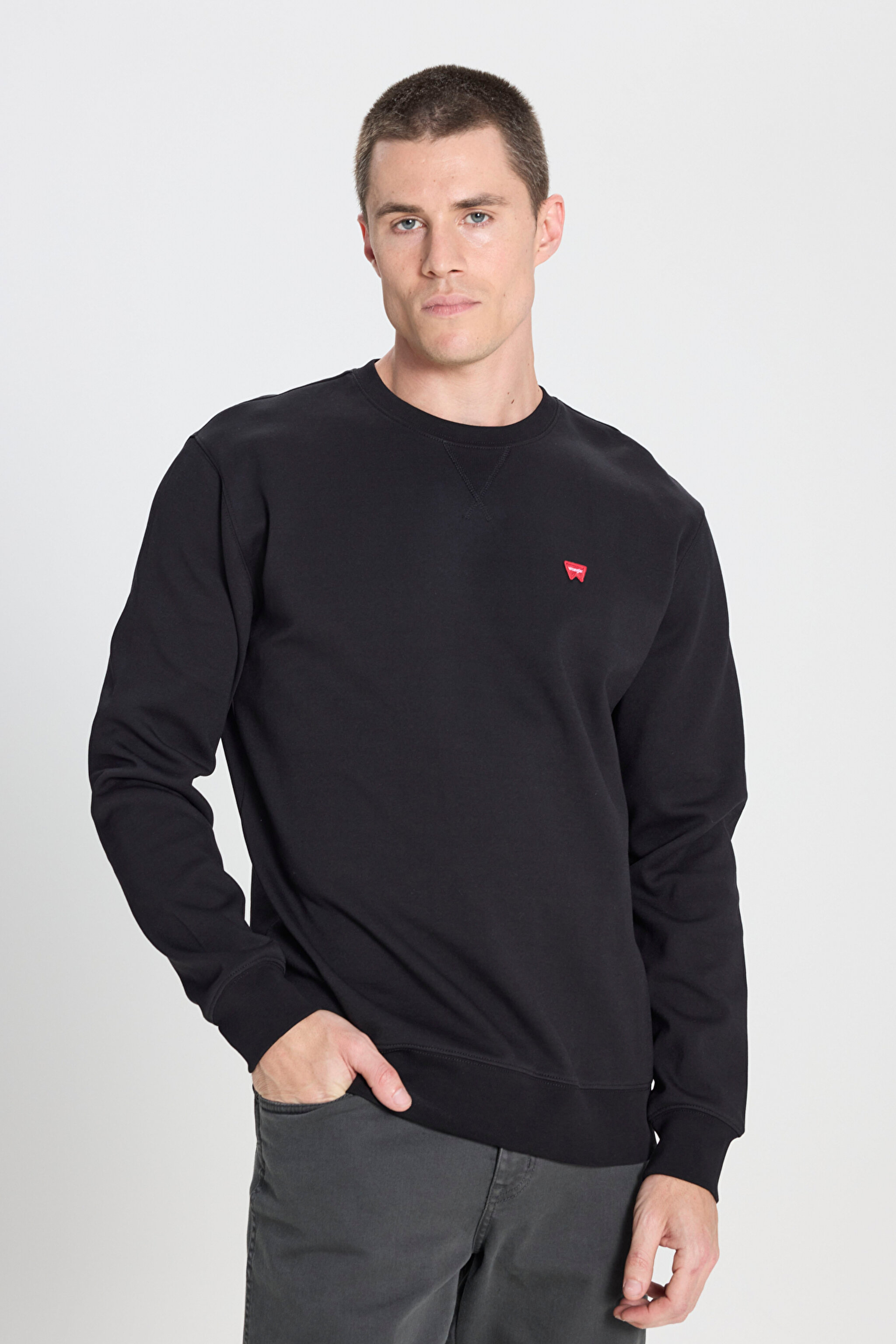 Regular Fit Normal Kesim Bisiklet Yaka Siyah Sweatshirt - Black-W242726001