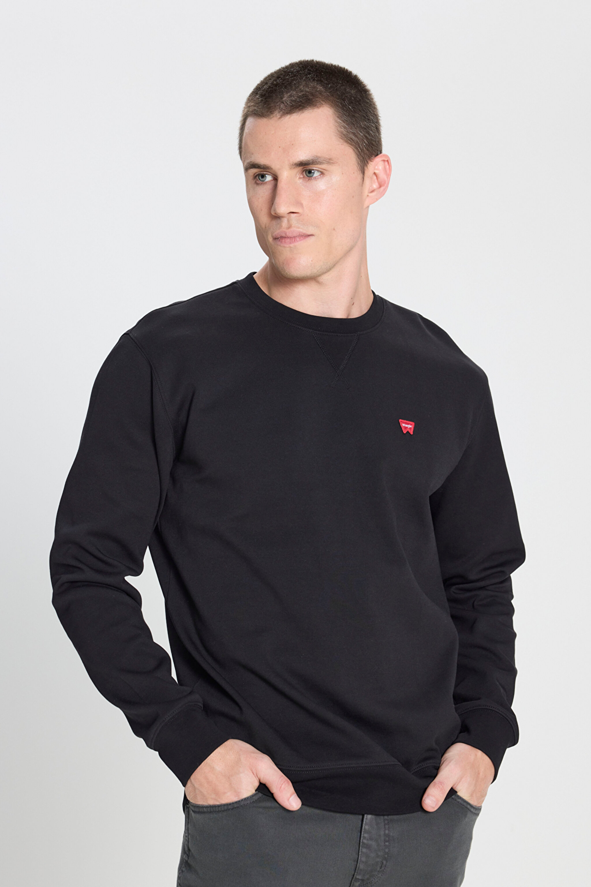 Regular Fit Normal Kesim Bisiklet Yaka Siyah Sweatshirt - Black-W242726001 (görsel 2)