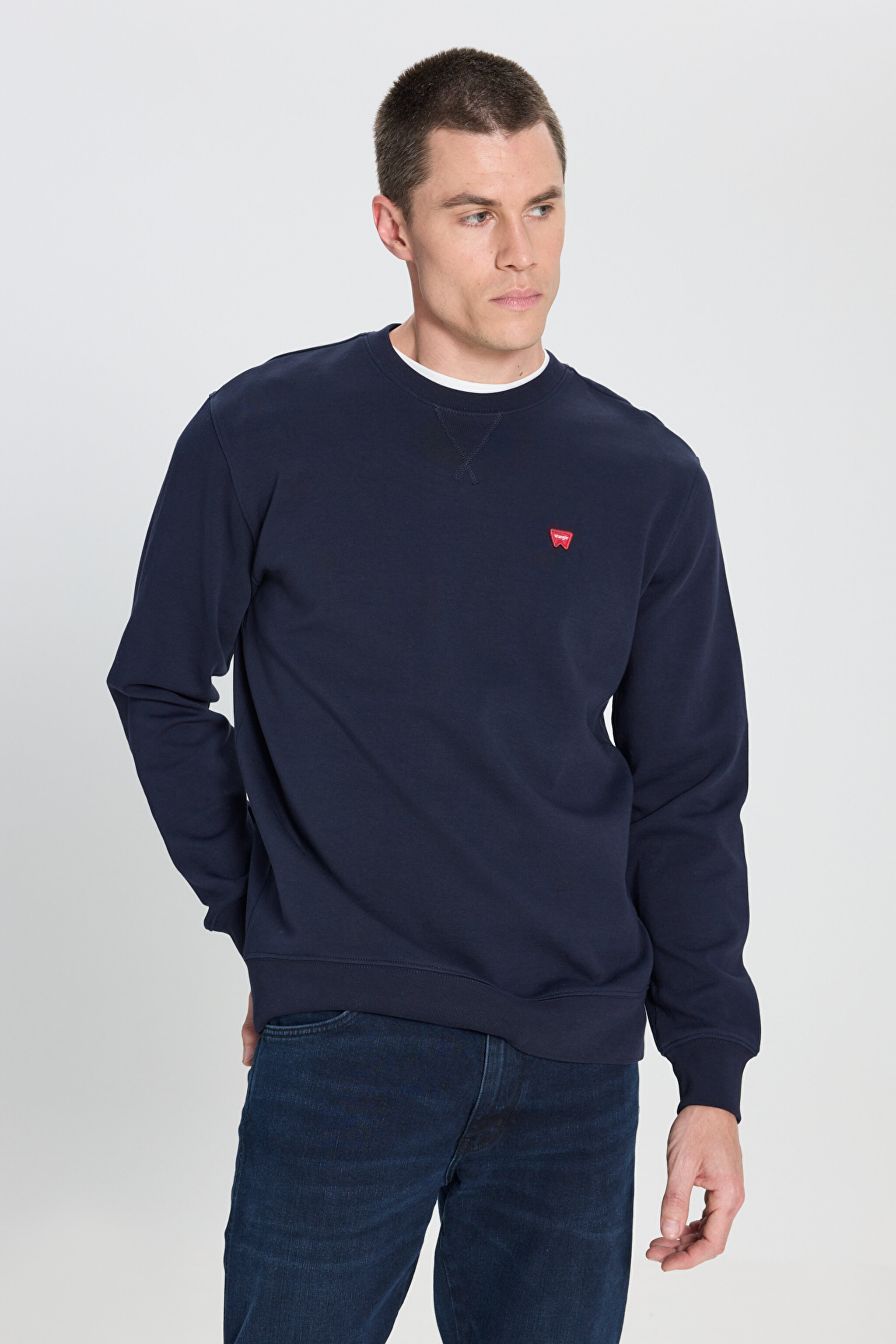 Regular Fit Normal Kesim Bisiklet Yaka Lacivert Sweatshirt - Navy-W242726410 (görsel 3)